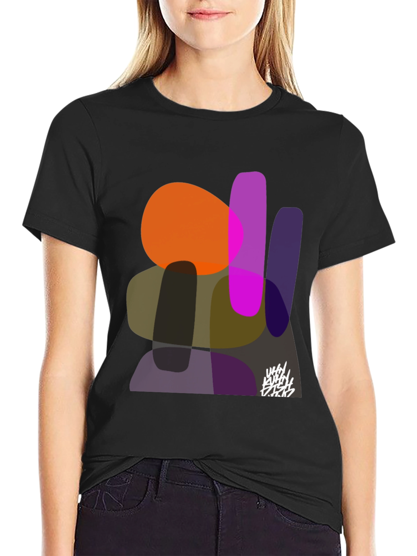 Abstract Shapes Graphic Print Tee