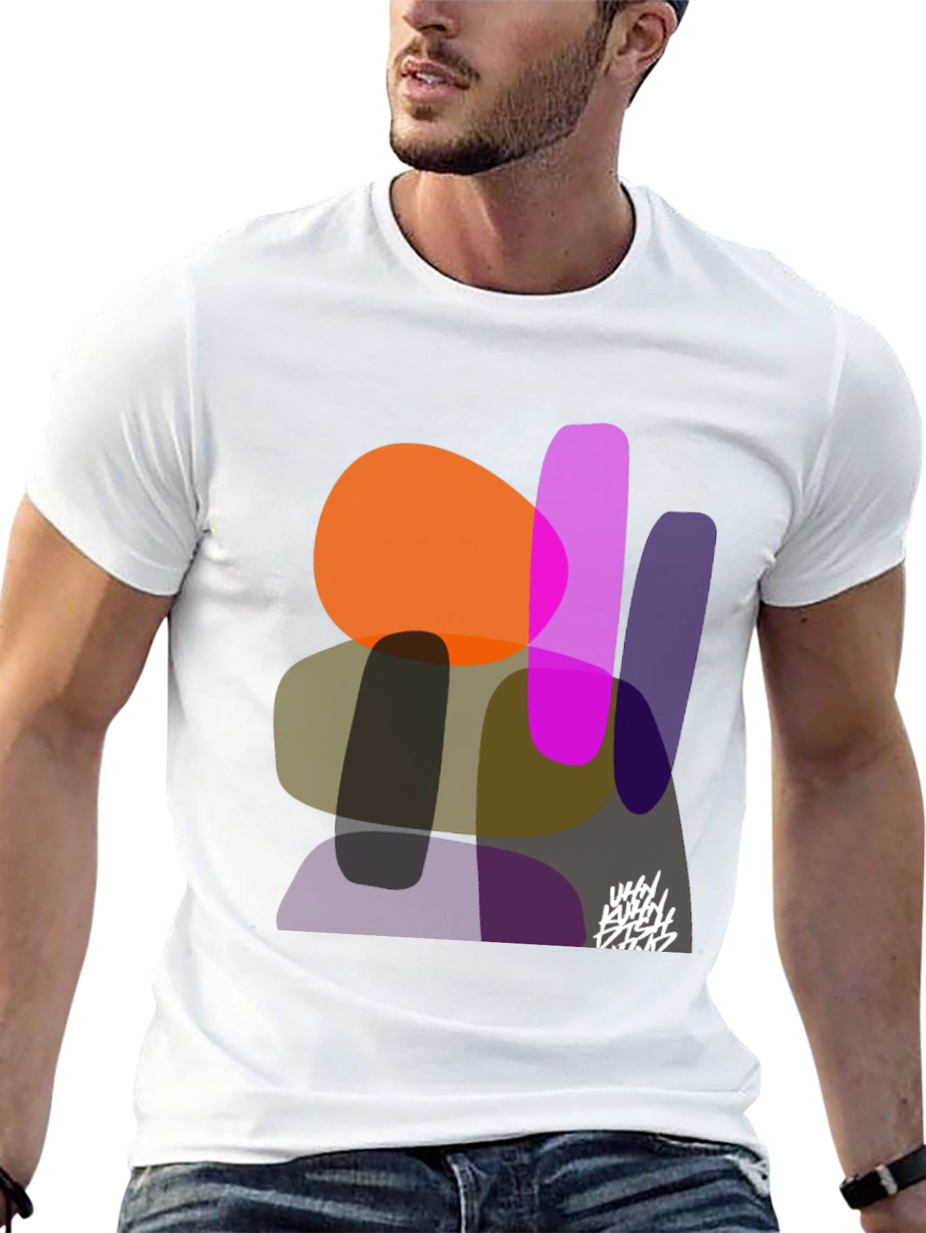 Abstract Shapes Graphic Print Tee