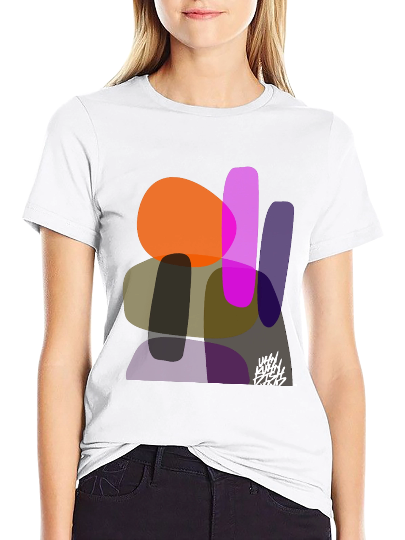 Abstract Shapes Graphic Print Tee