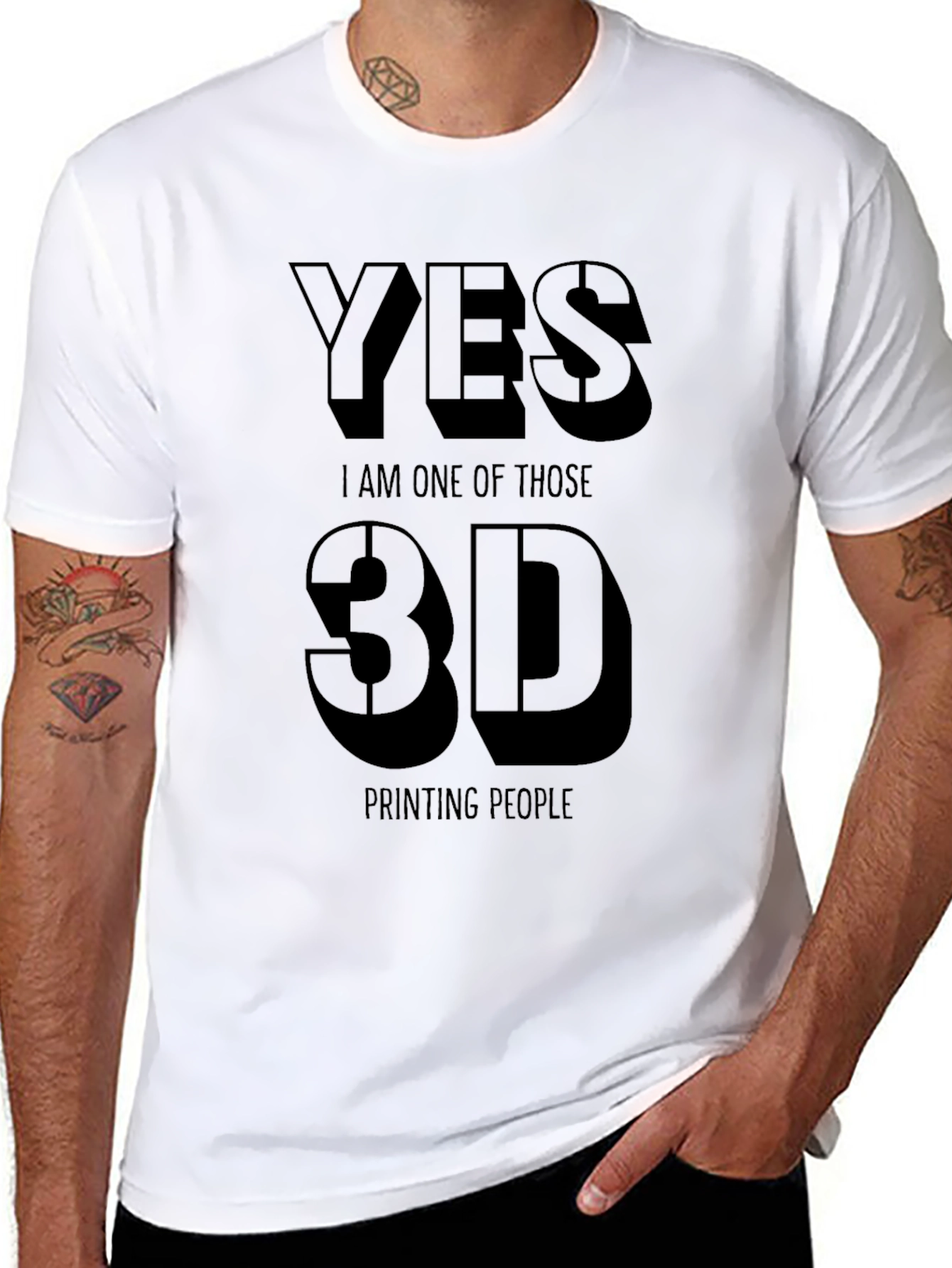 Yes 3D Printing People Black T-Shirt