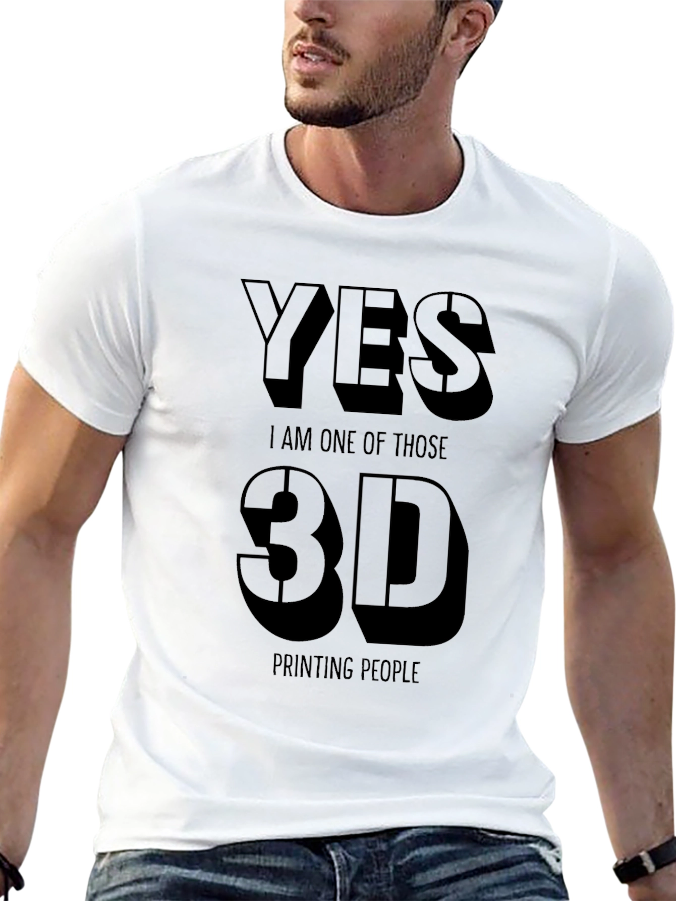 Yes 3D Printing People Black T-Shirt