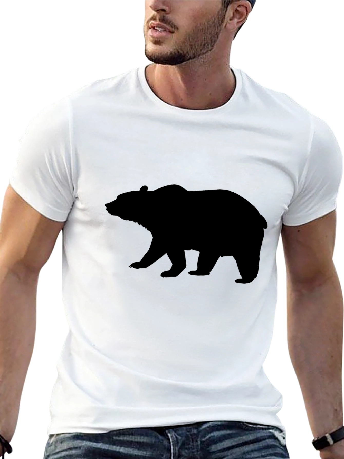 Bear Silhouette Black T-Shirt