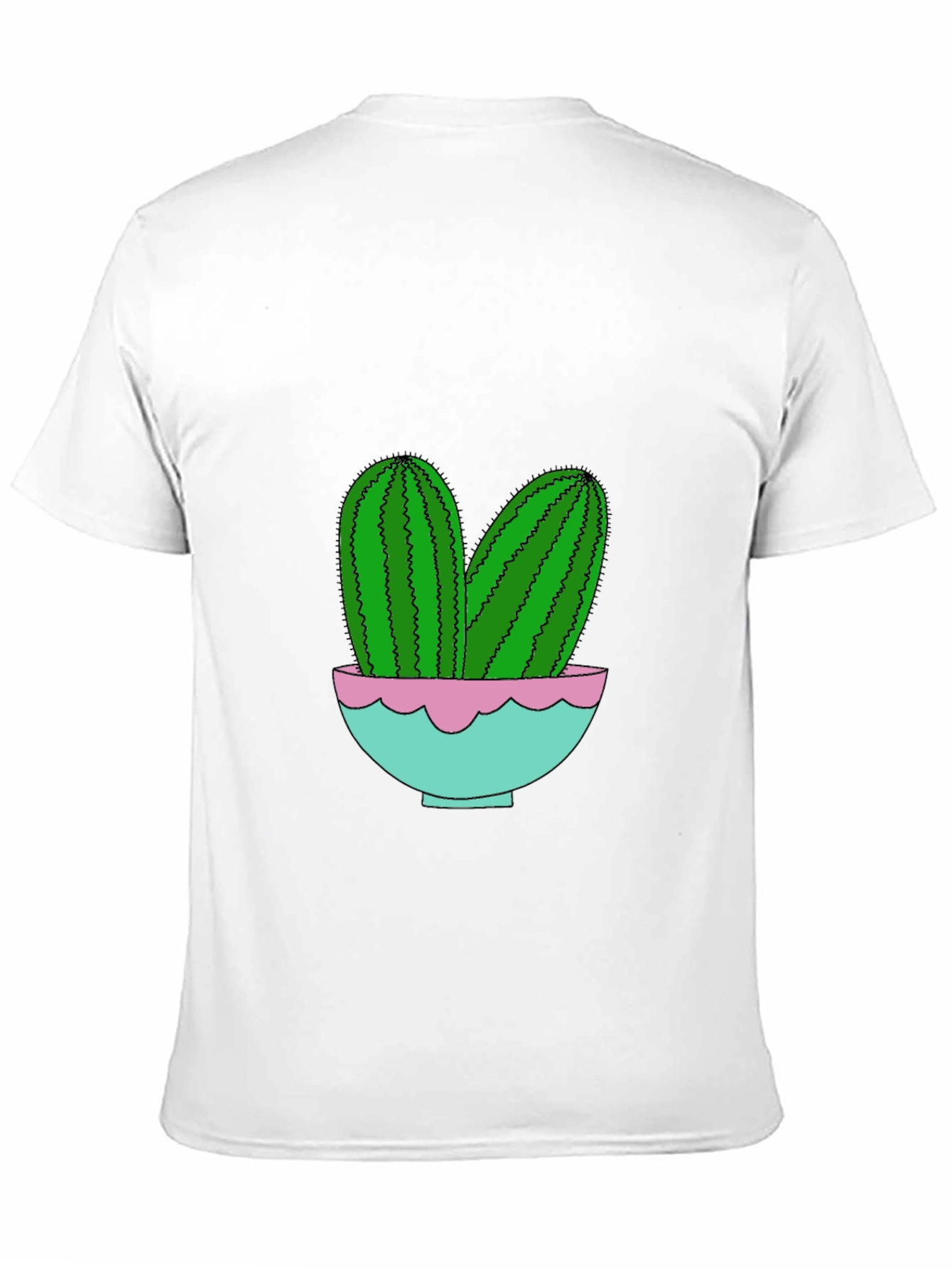Cactus in Pot Graphic Tee - Trendy Black T-Shirt