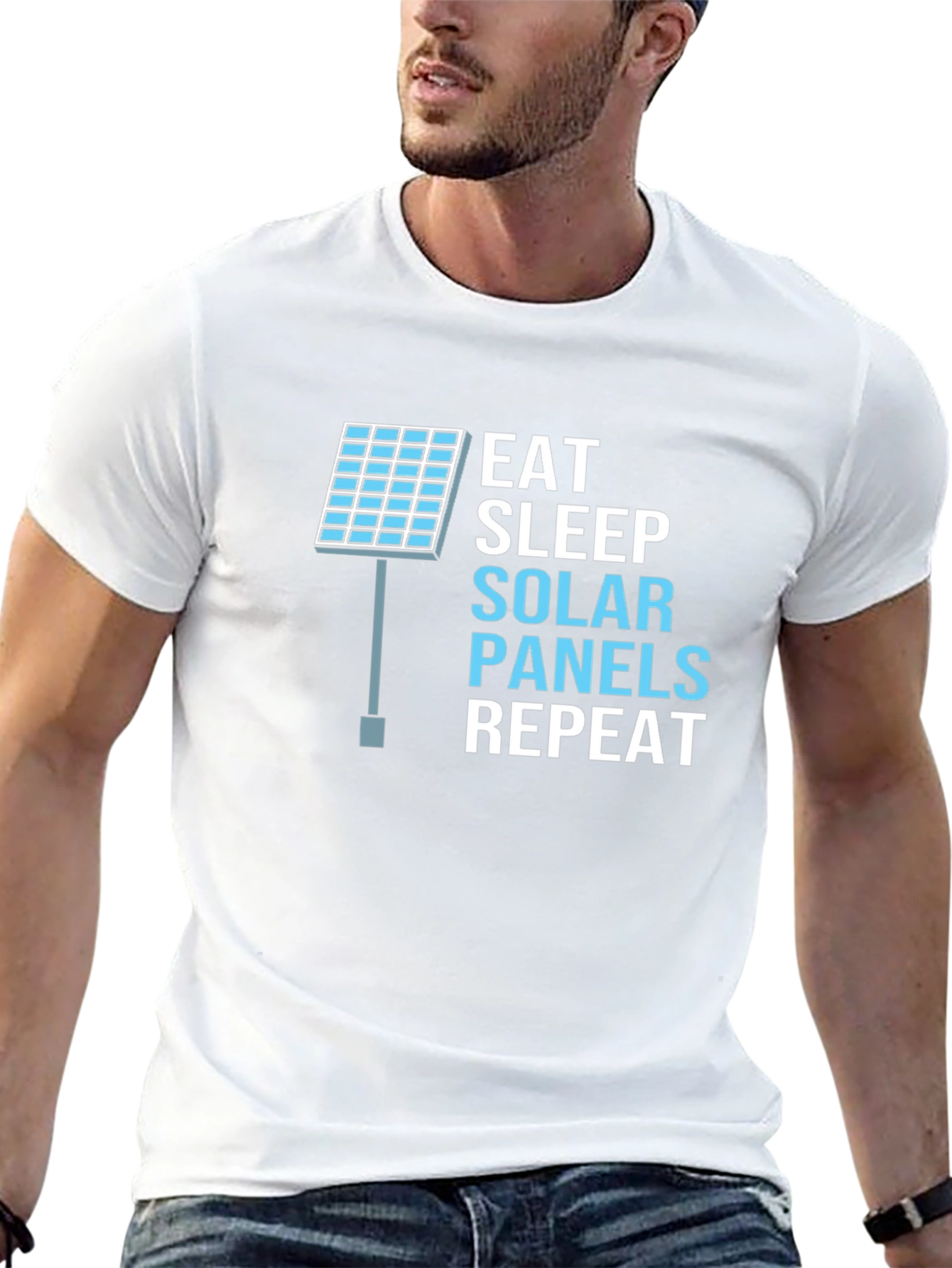 Eat Sleep Solar Panels Repeat Black T-Shirt
