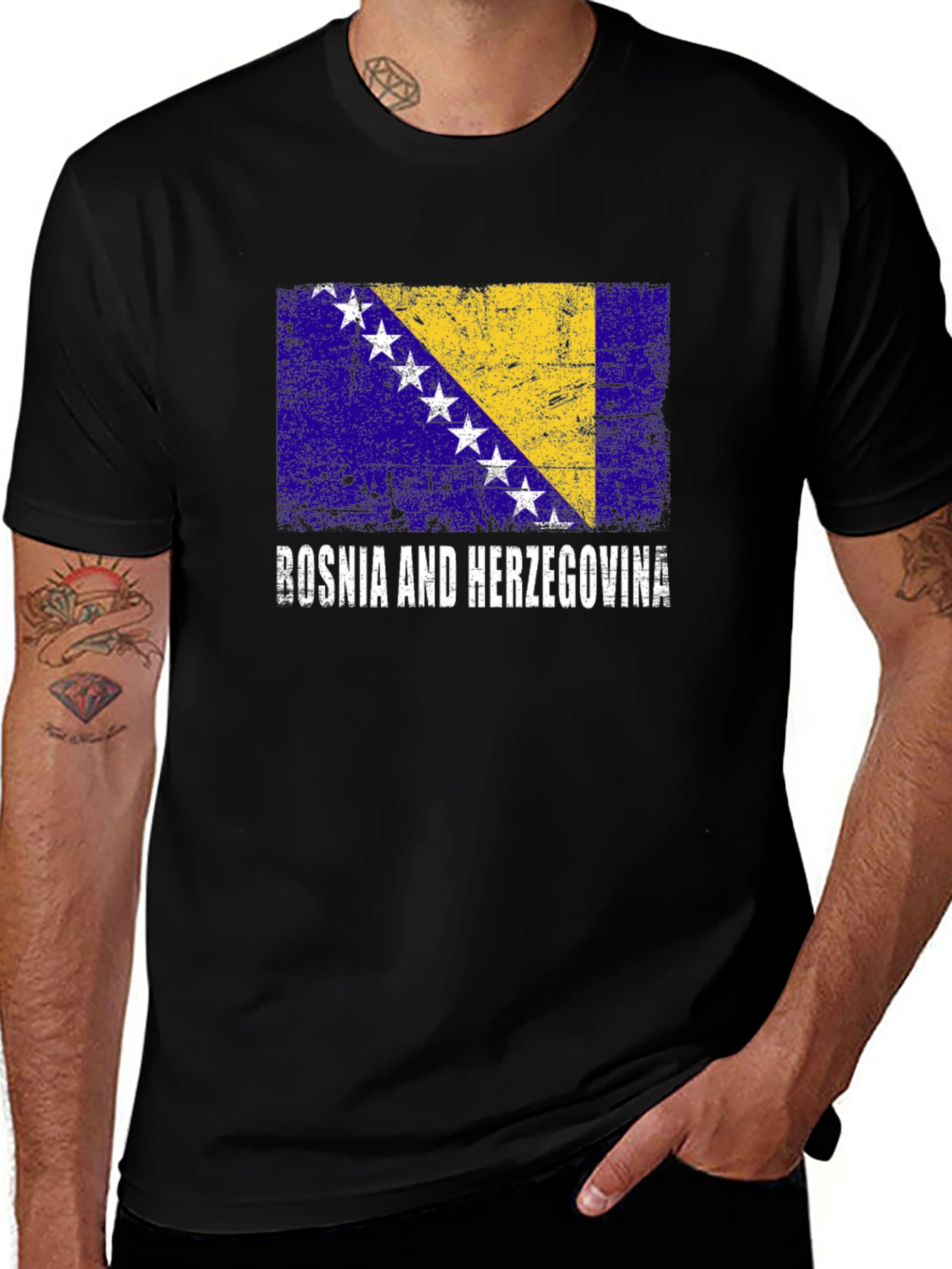 Bosnia & Herzegovina Flag Graphic T-Shirt