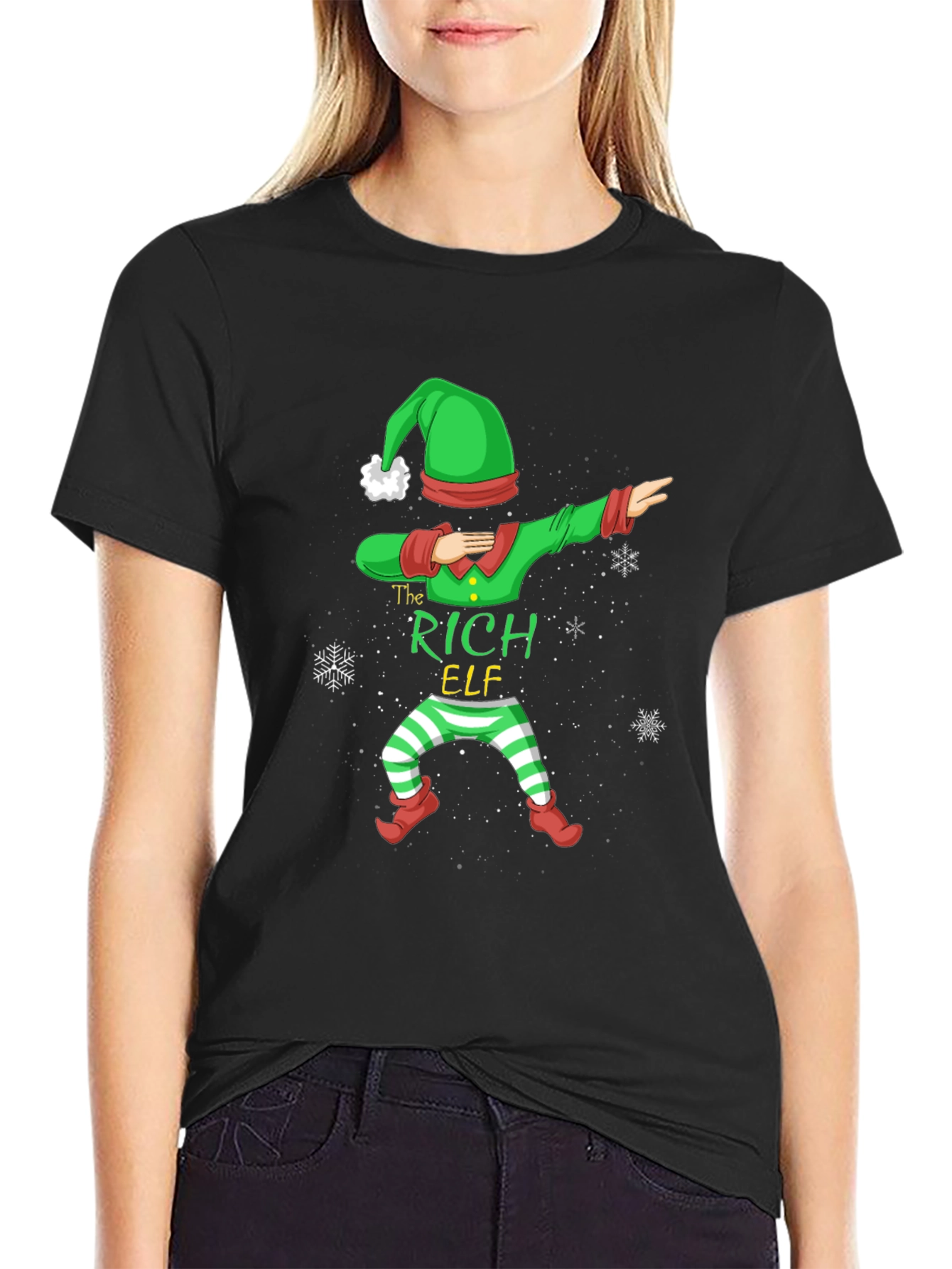 The Rich Elf Dabbing Christmas T-Shirt