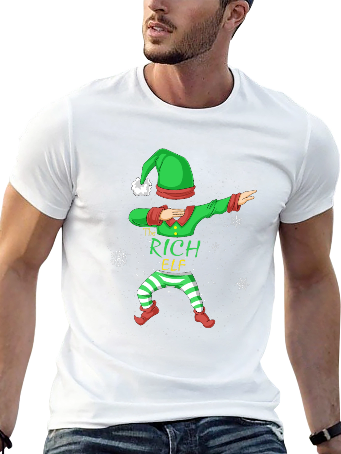 The Rich Elf Dabbing Christmas T-Shirt