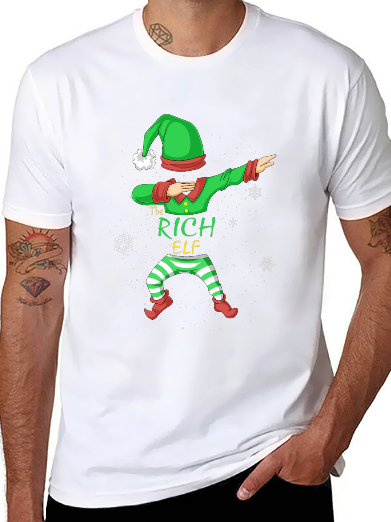 The Rich Elf Dabbing Christmas T-Shirt