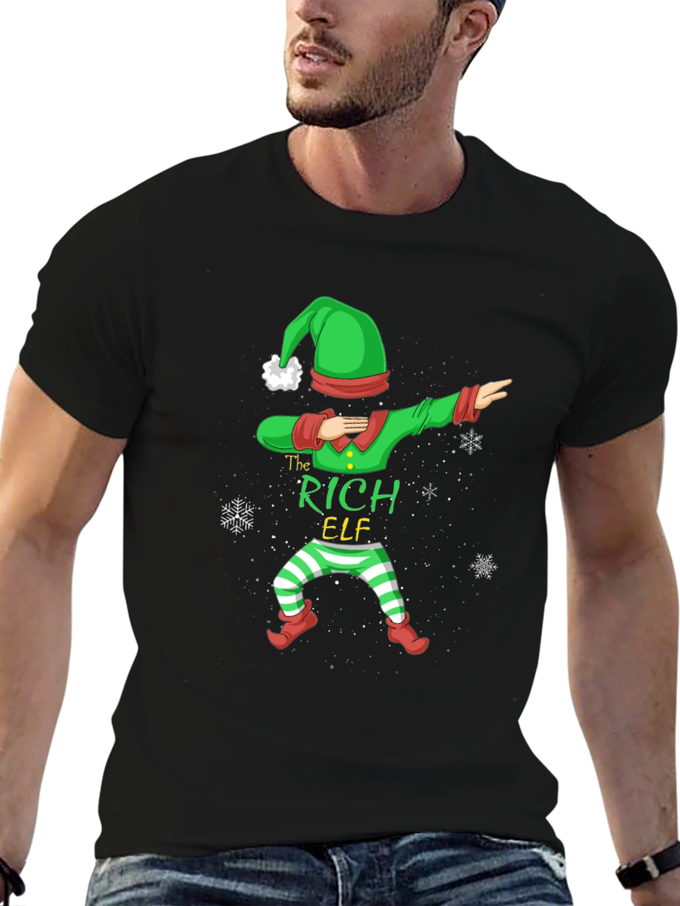 The Rich Elf Dabbing Christmas T-Shirt