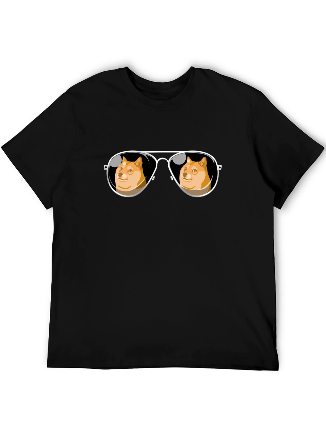Doge Meme Sunglasses T-Shirt - Trendy Black Tee