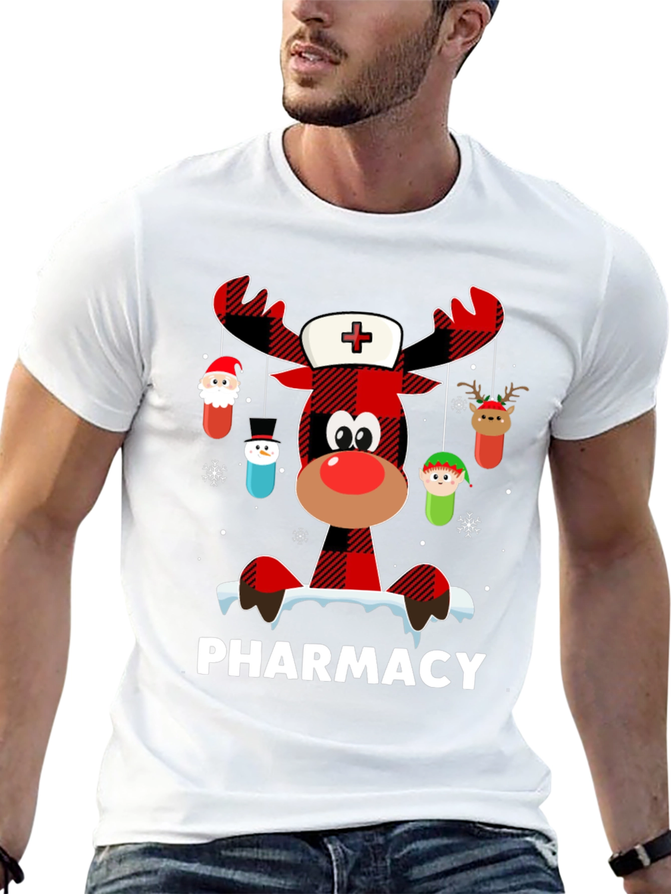 Pharmacy Christmas Reindeer T-Shirt