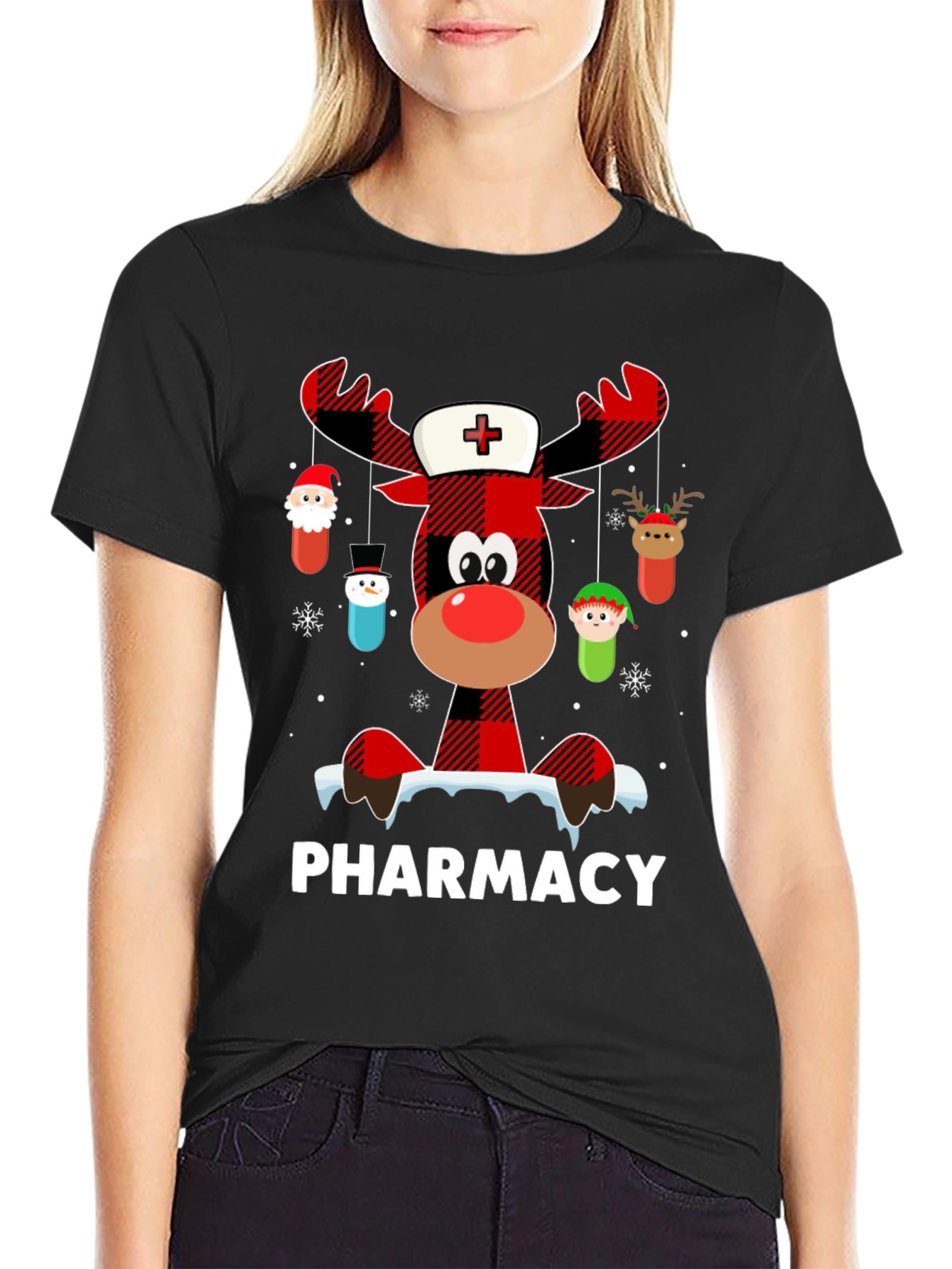 Pharmacy Christmas Reindeer T-Shirt