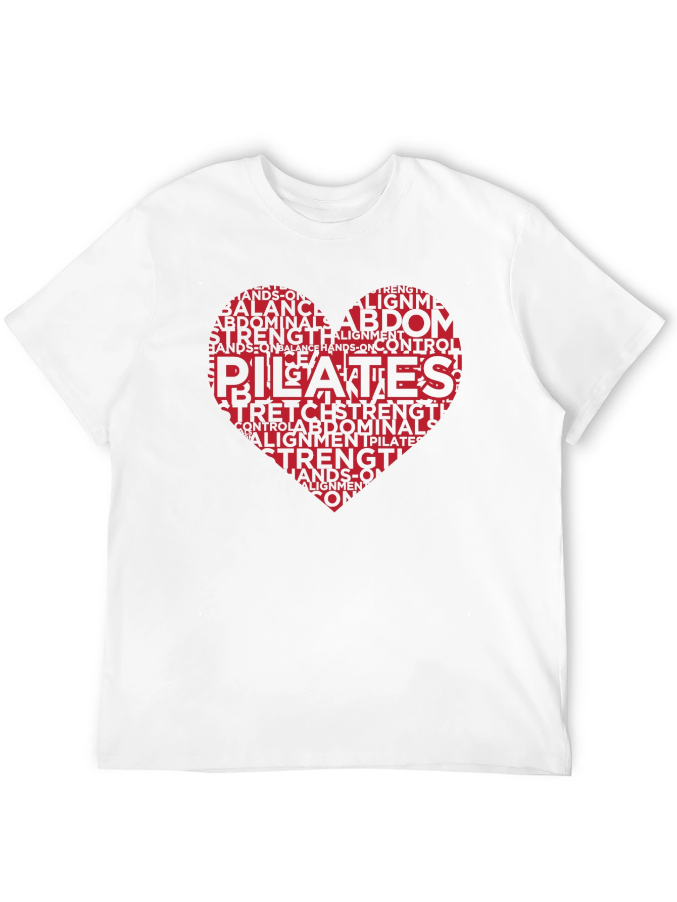 Pilates Heart Word Art T-Shirt Black