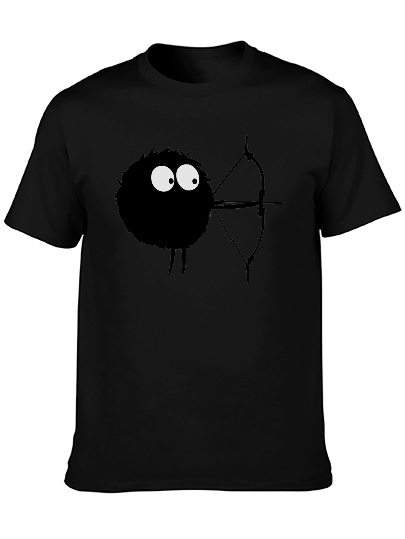 Whimsical Soot Sprite Archer Black T-Shirt