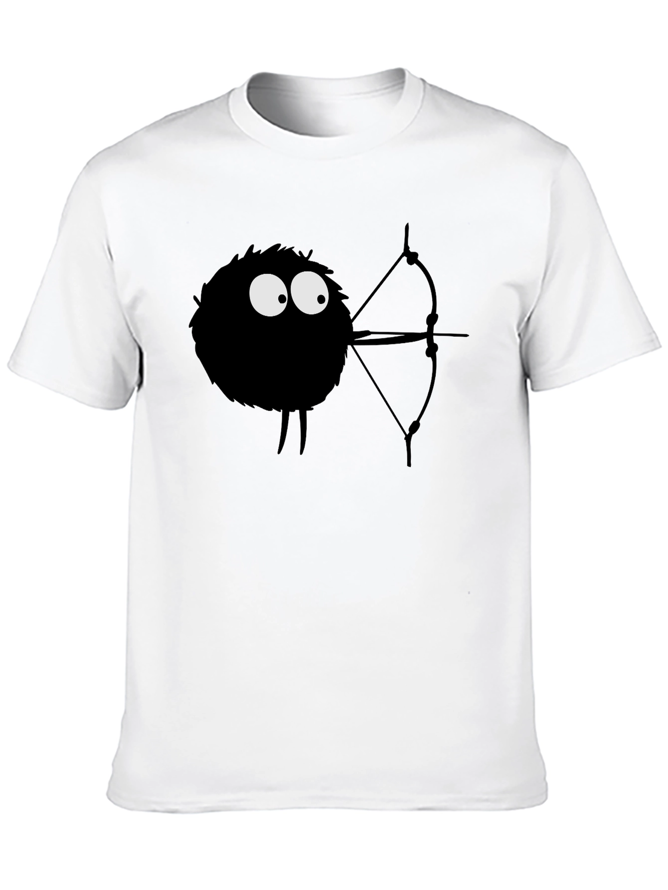 Whimsical Soot Sprite Archer Black T-Shirt