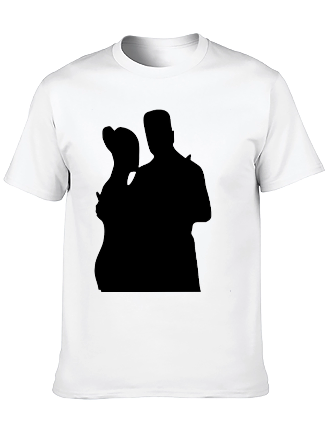Silhouette Couple Black T-Shirt Casual Tee