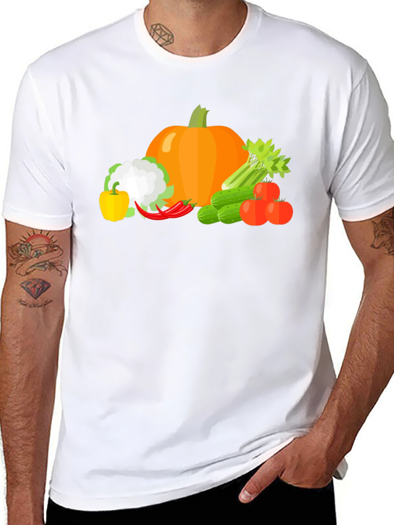 Vegetable Medley Graphic Tee - Black
