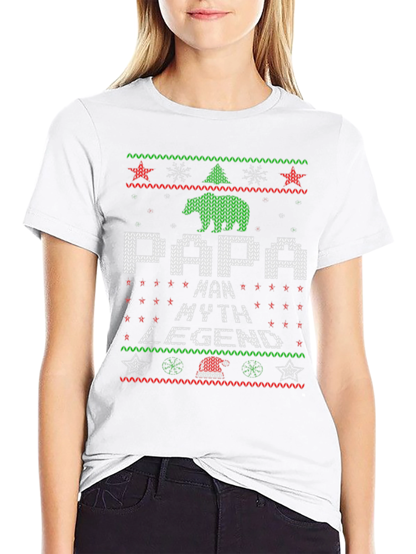 Papa Man Myth Legend Christmas Ugly T-Shirt