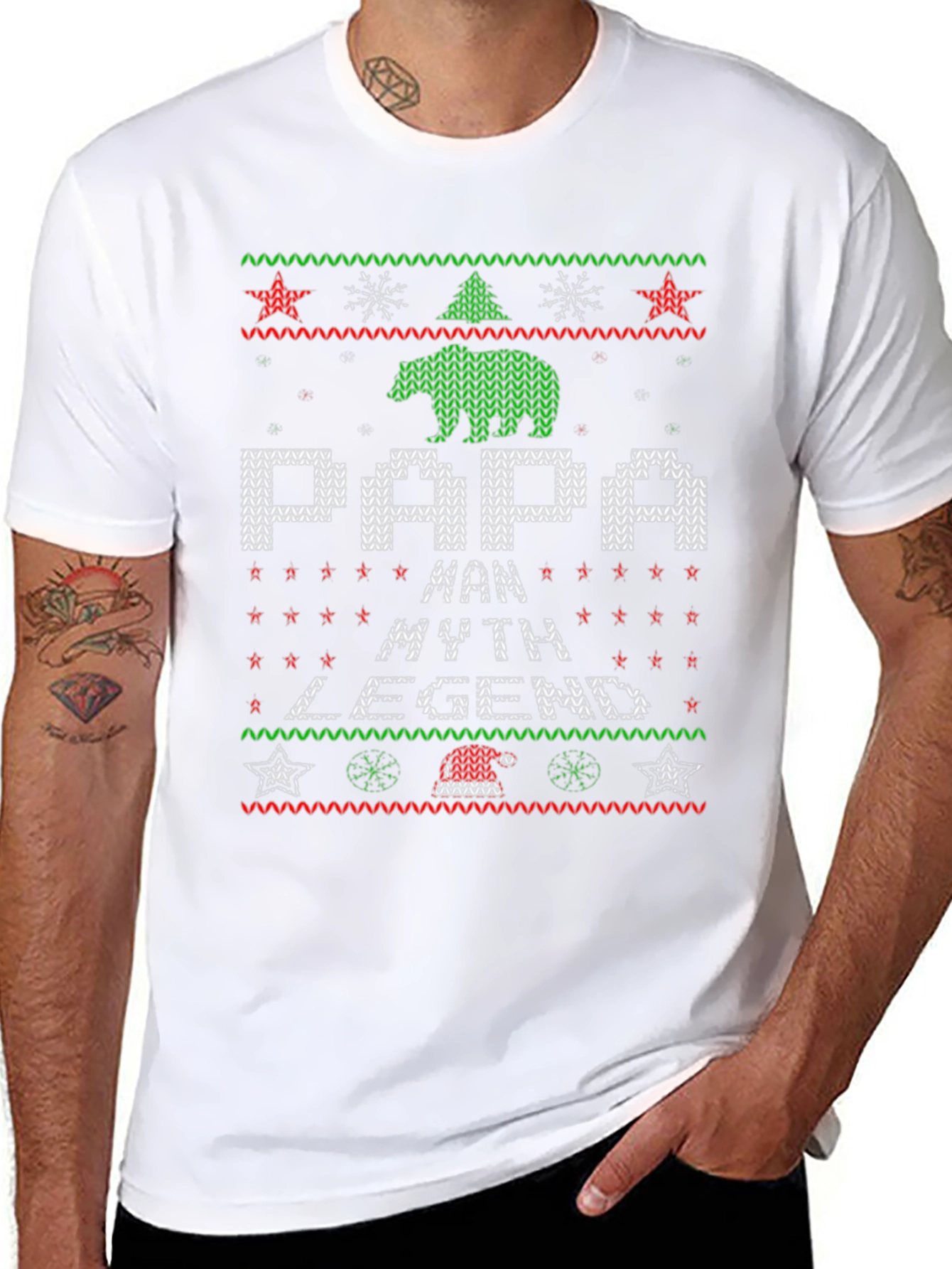 Papa Man Myth Legend Christmas Ugly T-Shirt