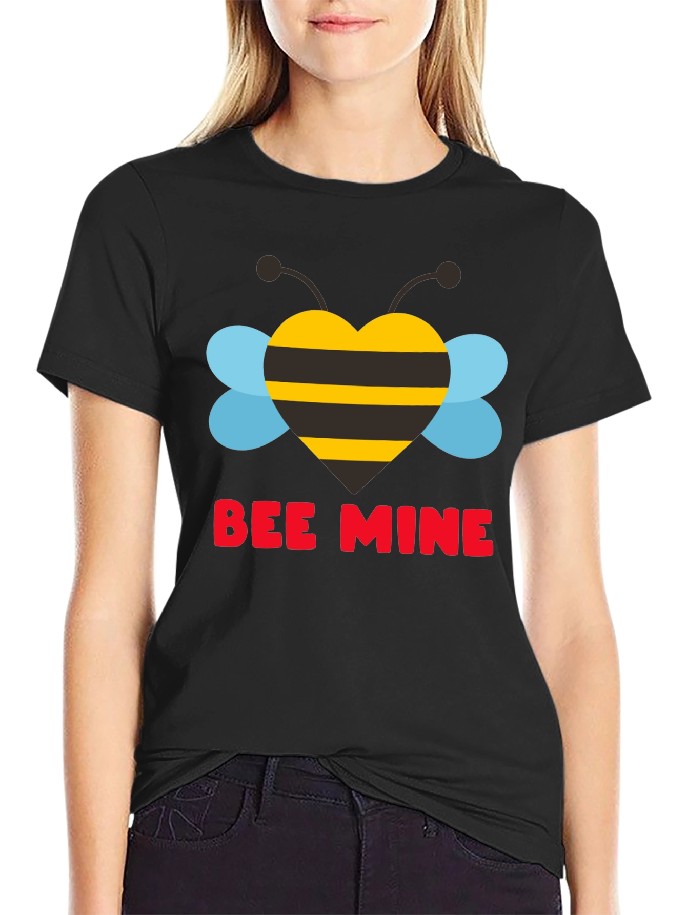 Bee Mine Heart Graphic Tee - Valentines Day
