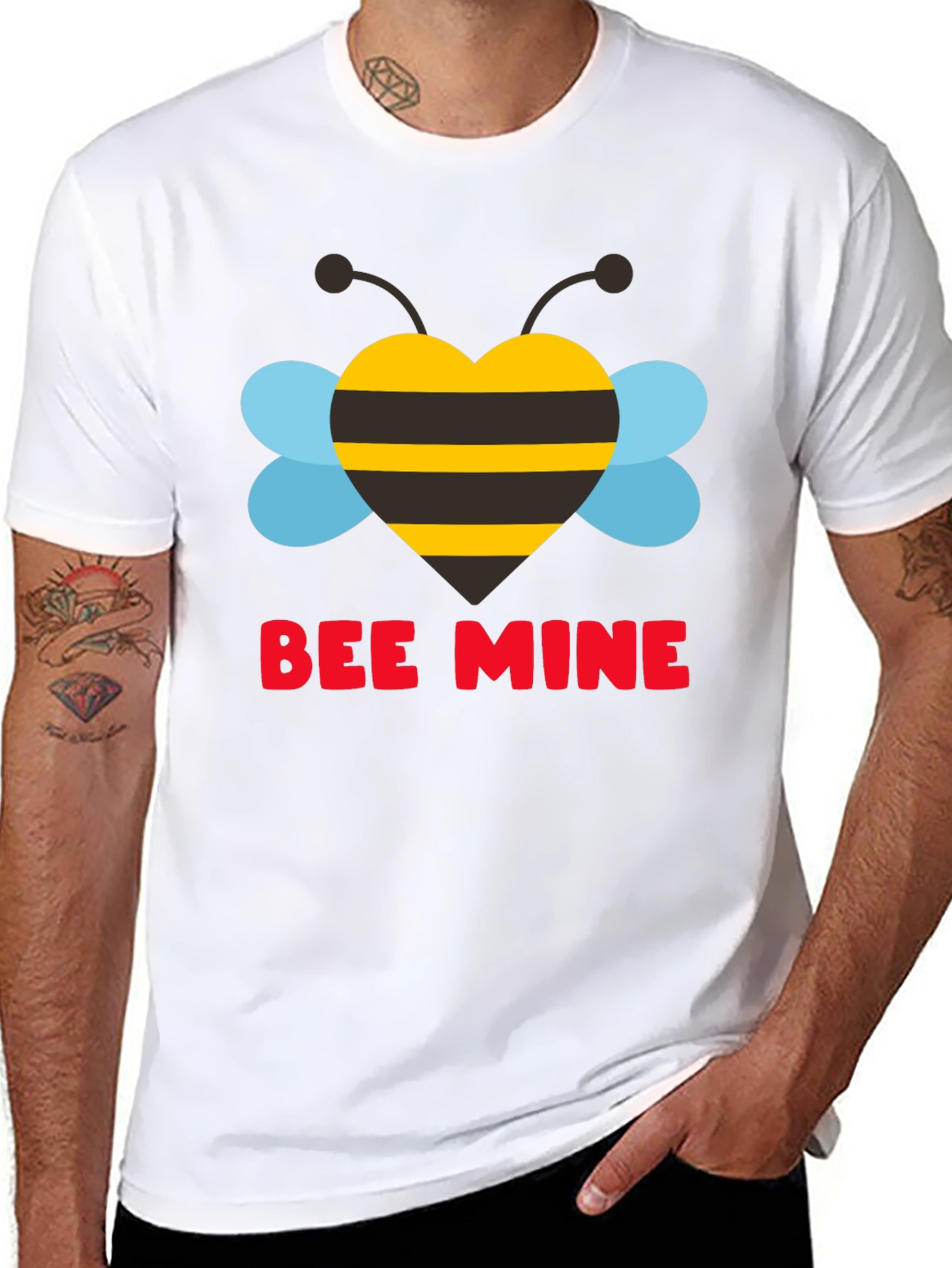 Bee Mine Heart Graphic Tee - Valentines Day