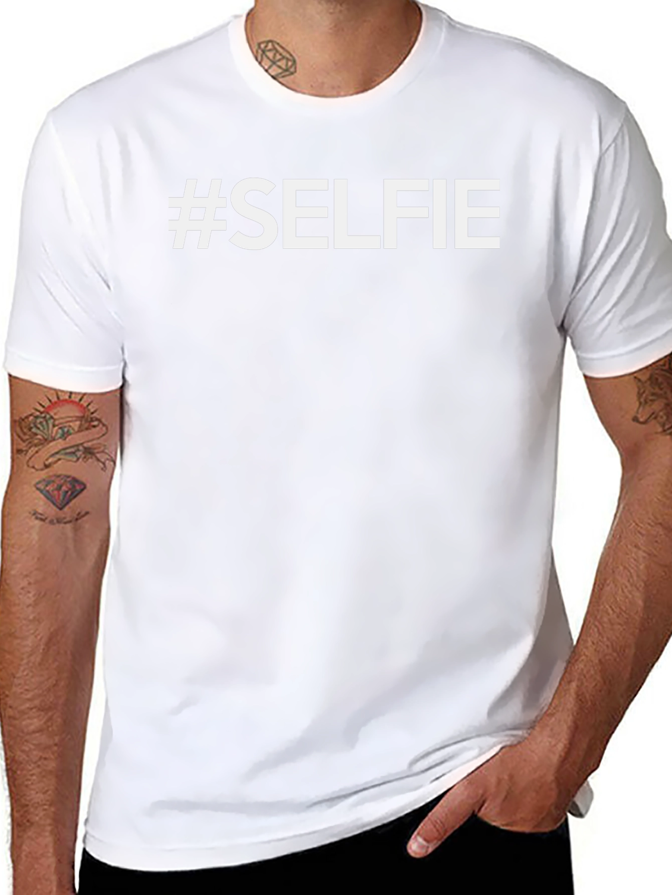 #Selfie Black Crew Neck T-Shirt