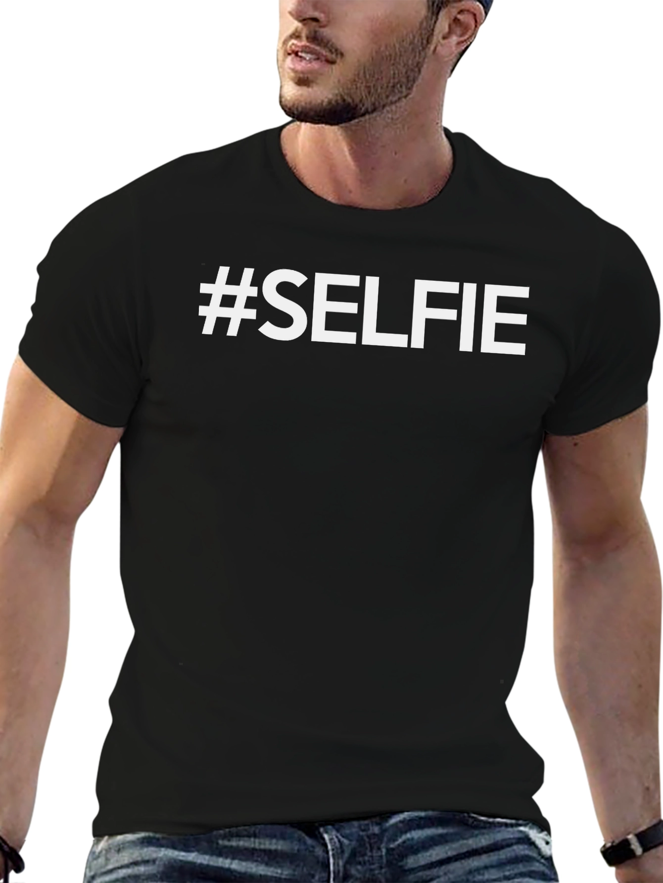 #Selfie Black Crew Neck T-Shirt