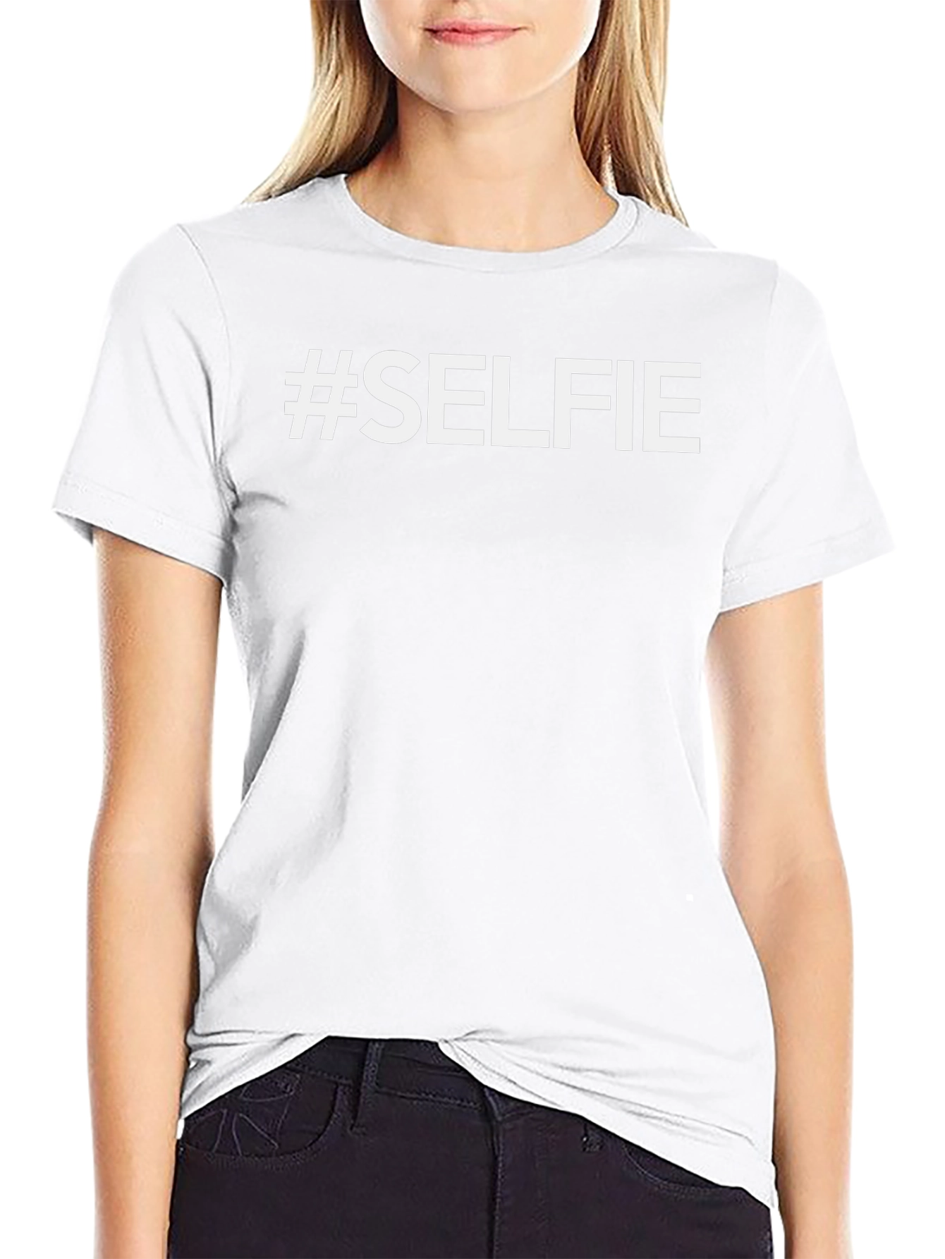 #Selfie Black Crew Neck T-Shirt