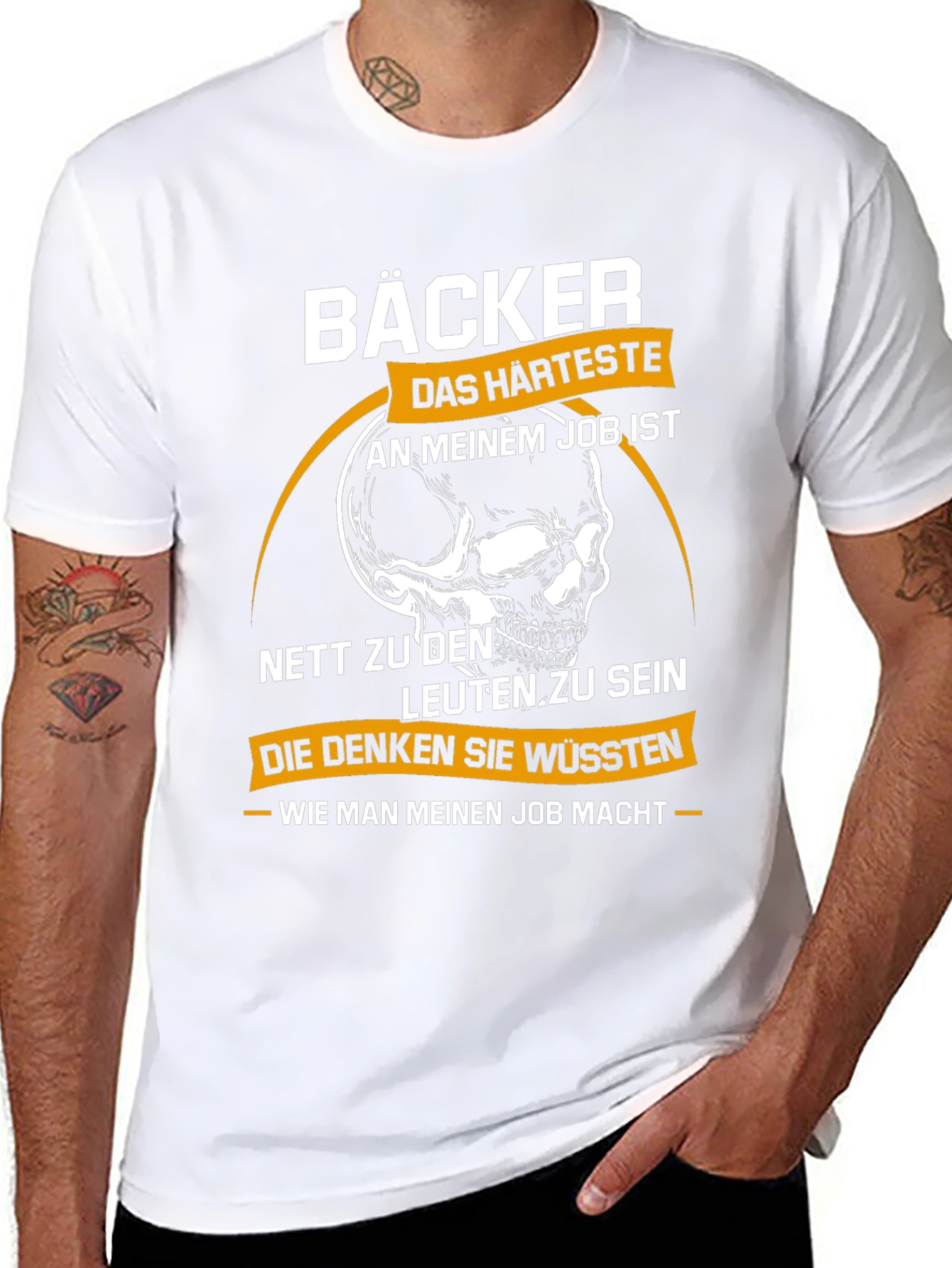 Bäcker Skull Graphic T-Shirt - Bakers Hardest Job