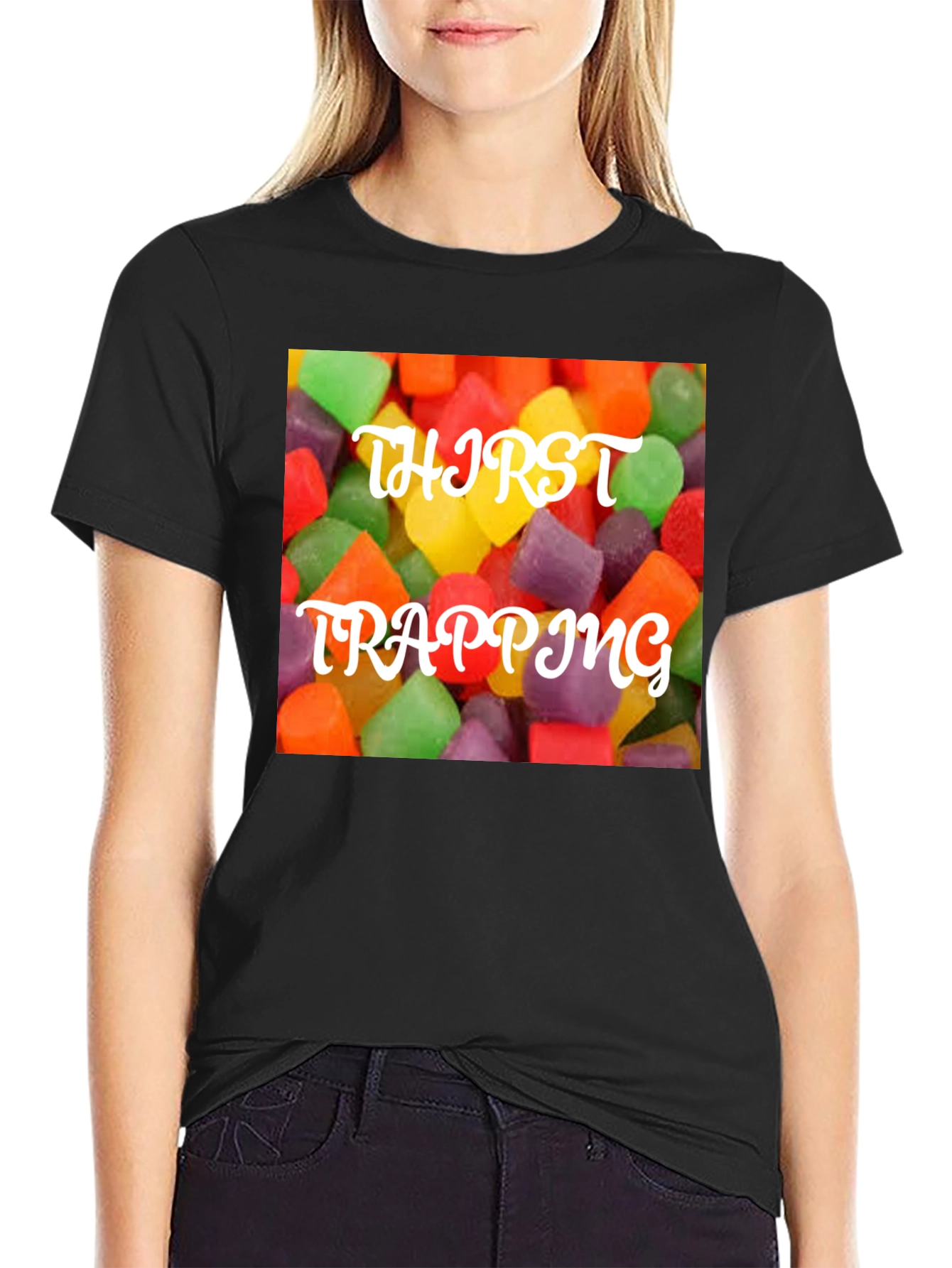 Thirst Trapping Candy T-Shirt - Sweet & Trendy!