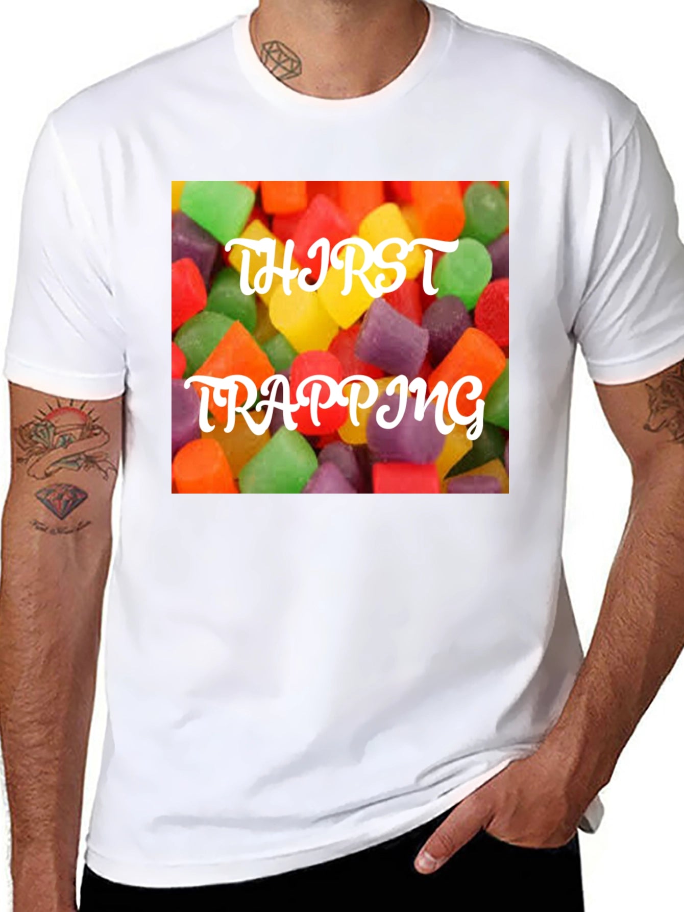 Thirst Trapping Candy T-Shirt - Sweet & Trendy!