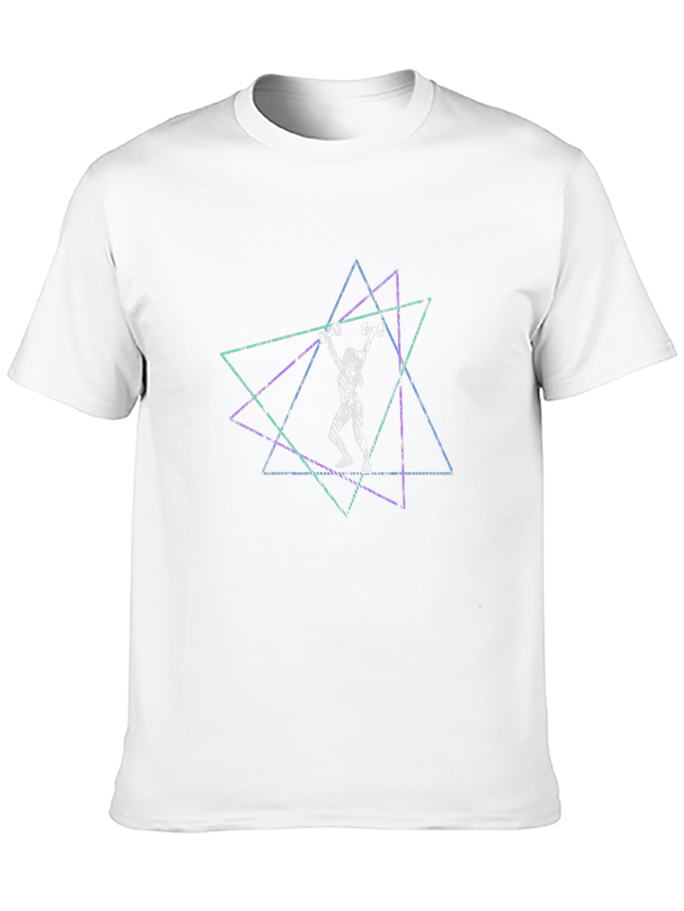 Geometric Workout Graphic Tee - Black
