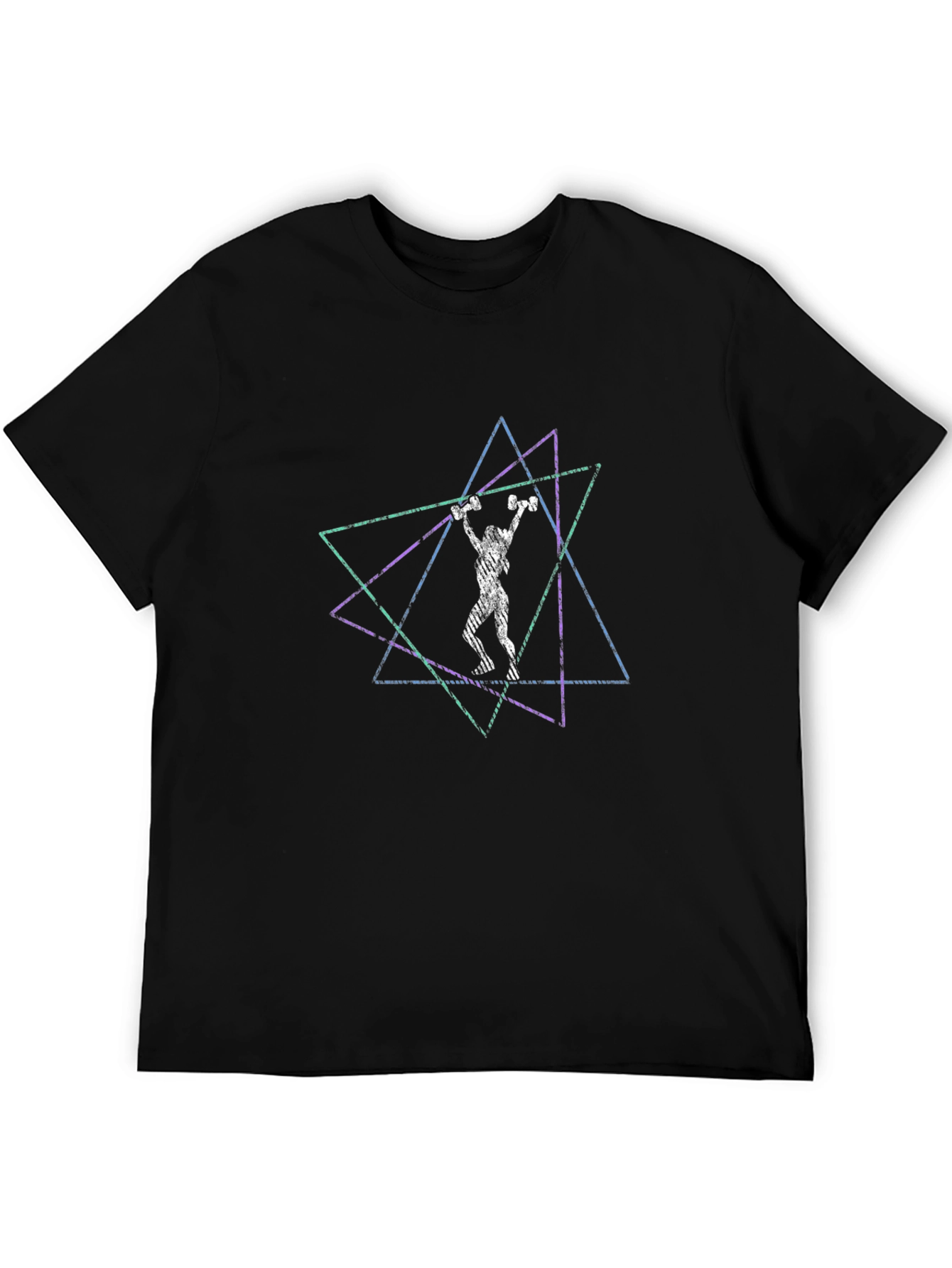 Geometric Workout Graphic Tee - Black