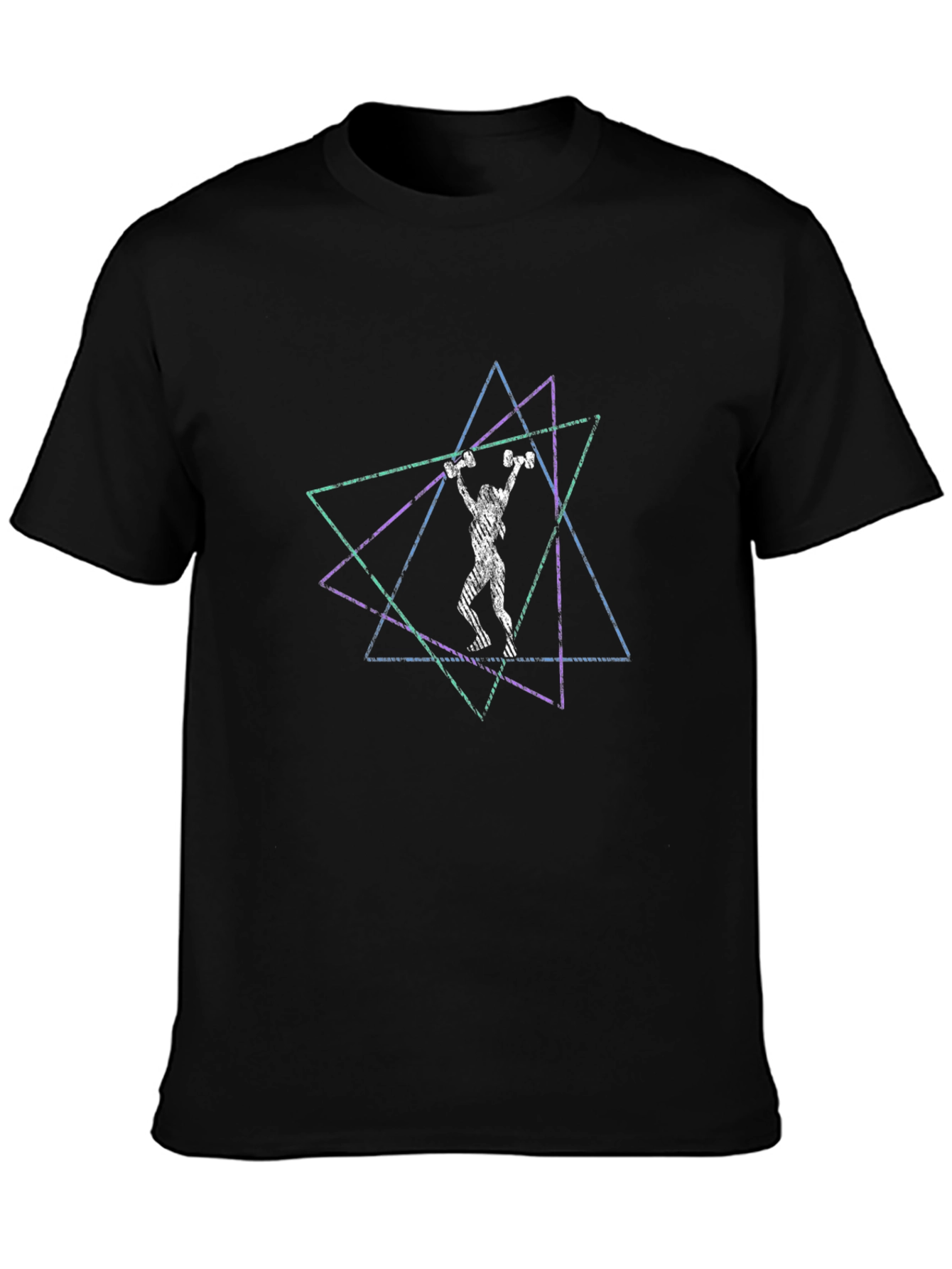 Geometric Workout Graphic Tee - Black