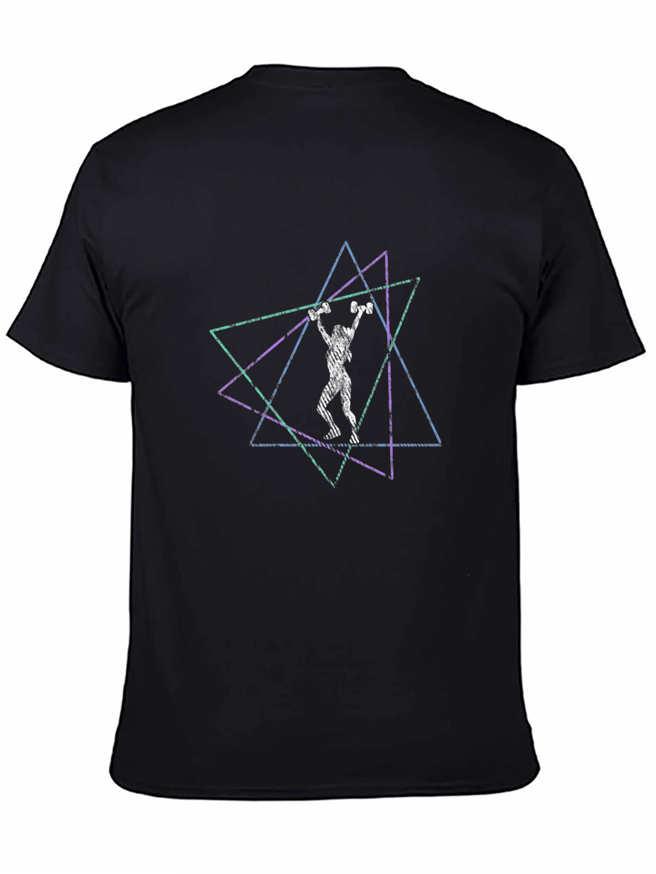 Geometric Workout Graphic Tee - Black