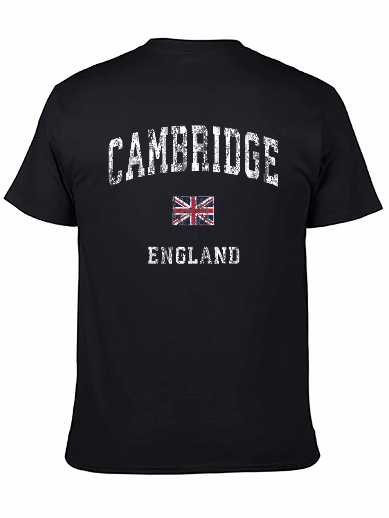 Cambridge England UK Flag Black Graphic T-Shirt