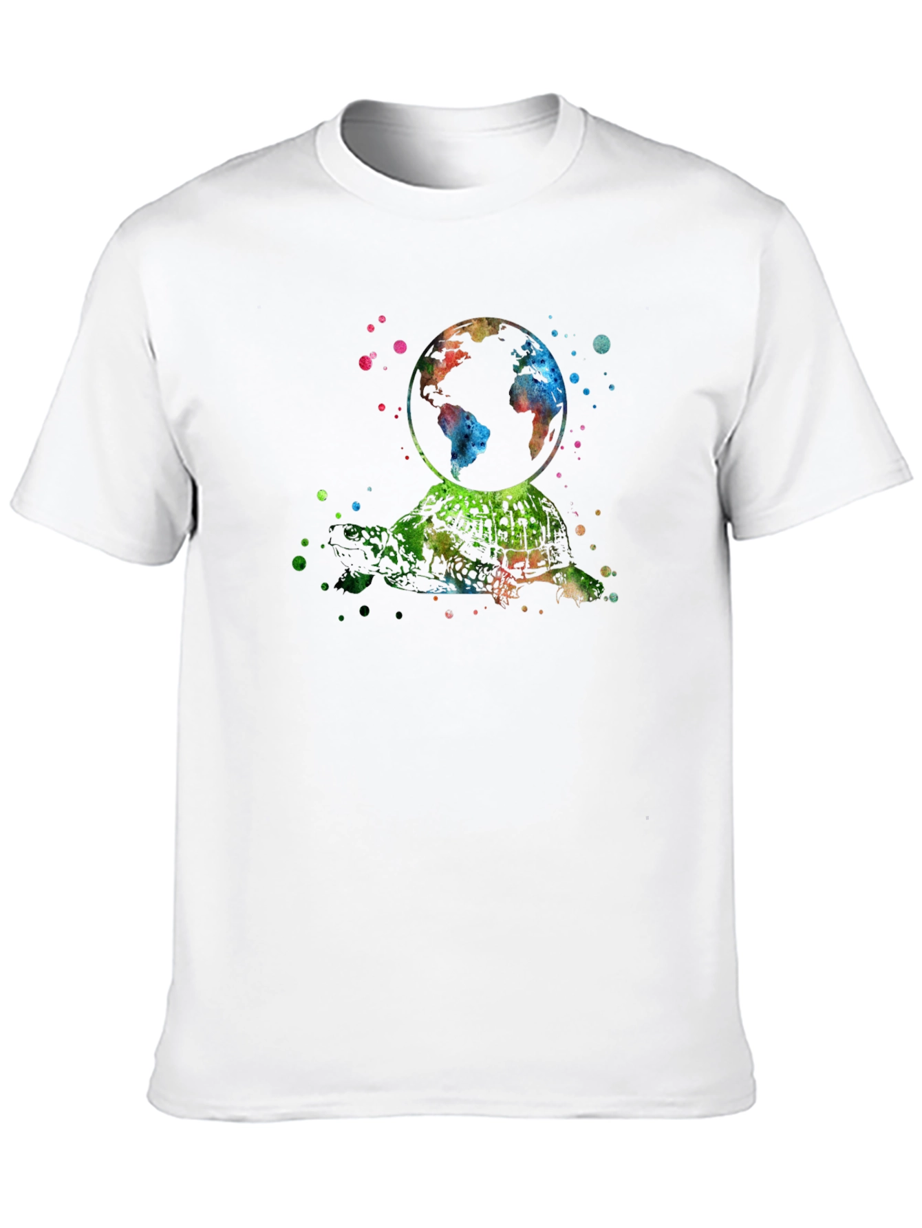 Watercolor Turtle Earth T-Shirt