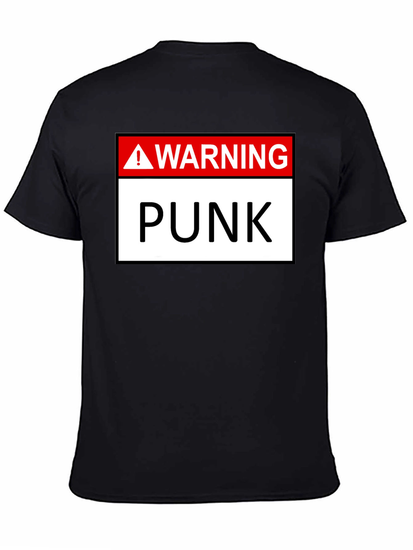 Warning Punk T-Shirt - Black Graphic Tee