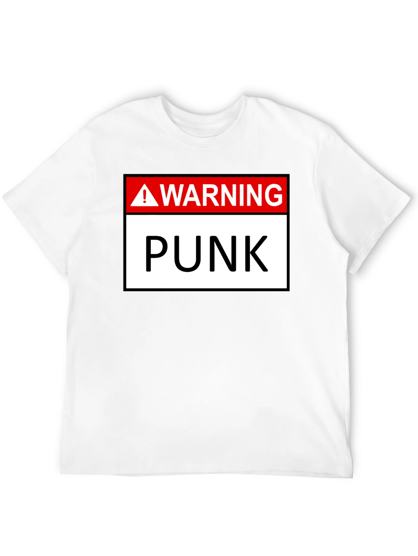 Warning Punk T-Shirt - Black Graphic Tee
