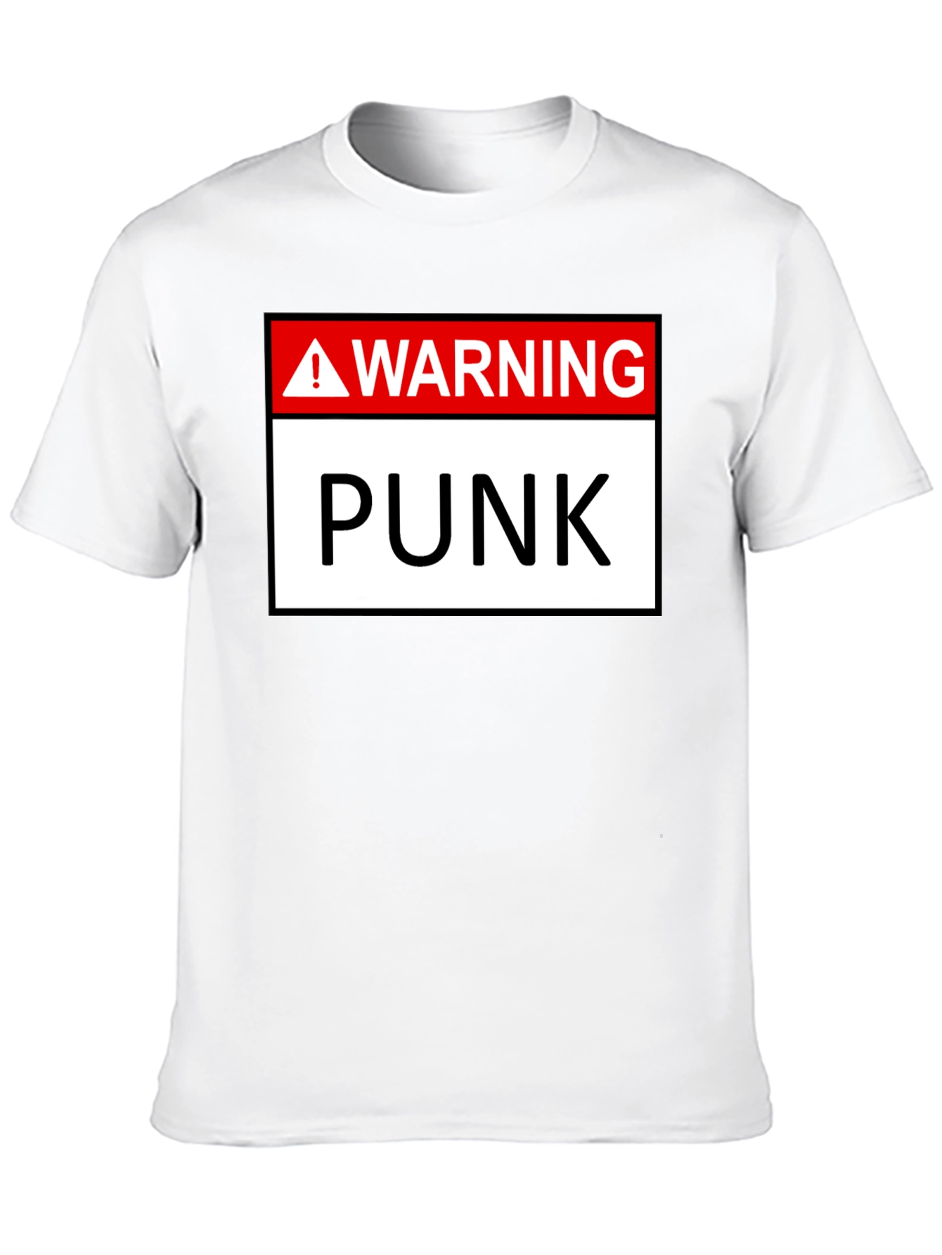 Warning Punk T-Shirt - Black Graphic Tee