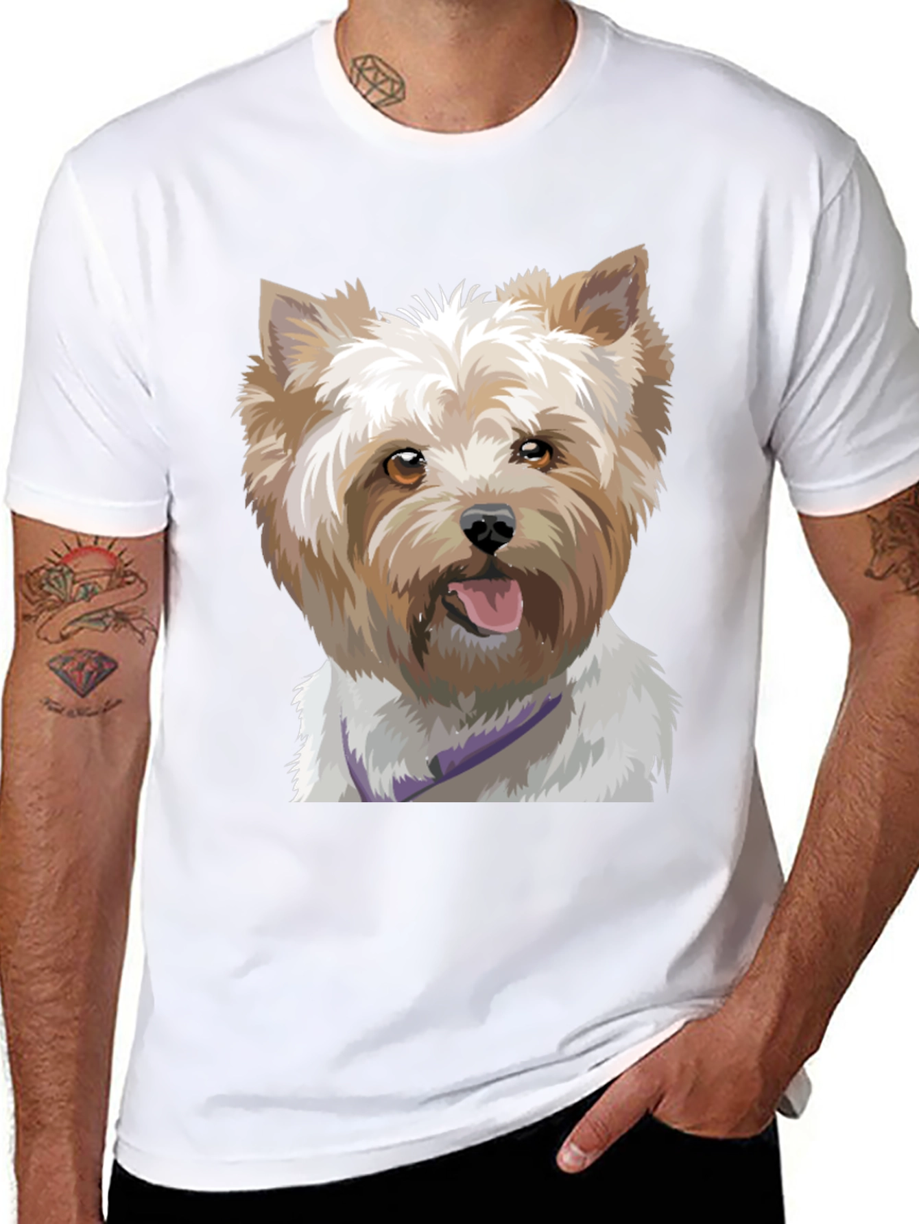 Dog Portrait Black T-Shirt