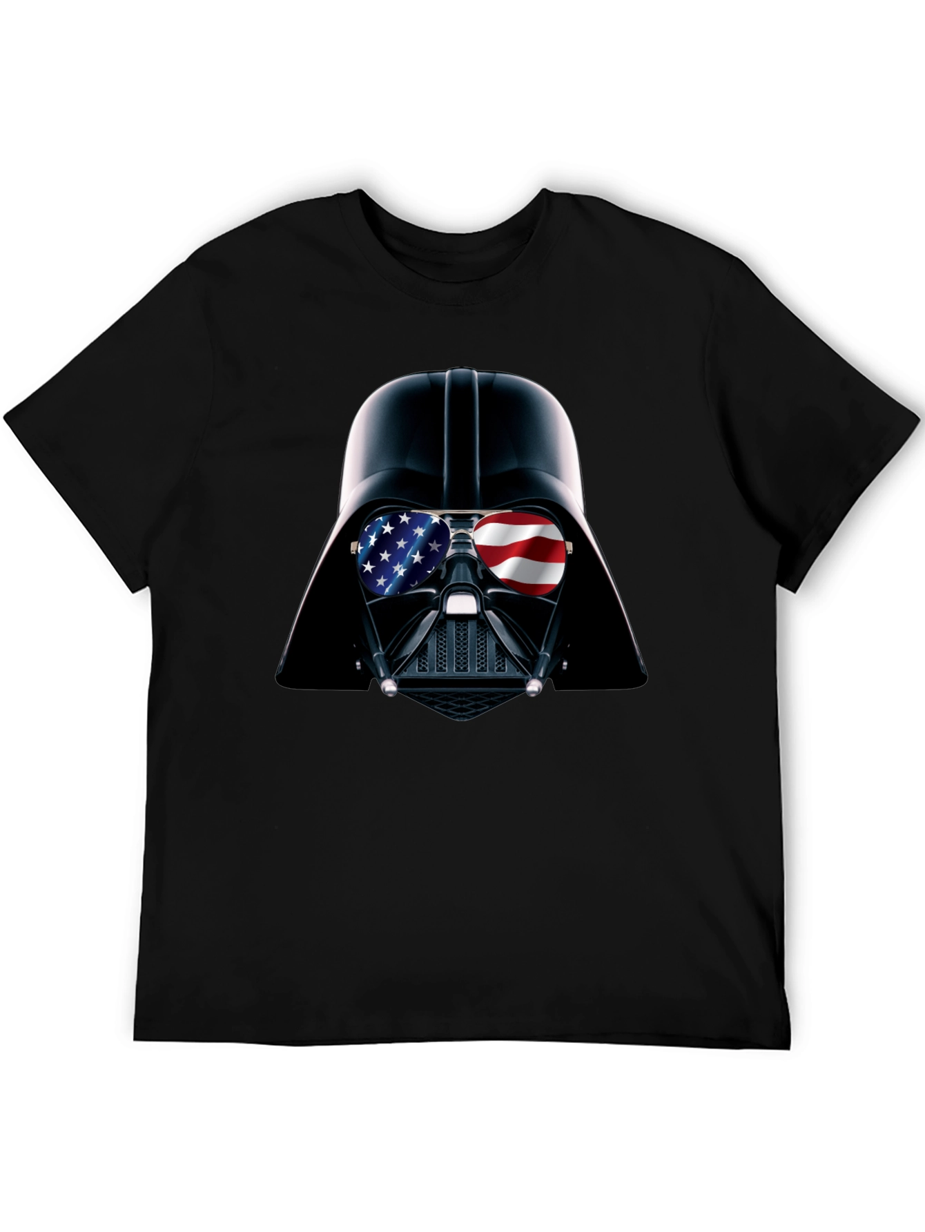 Darth Vader USA Flag Sunglasses Black T-Shirt