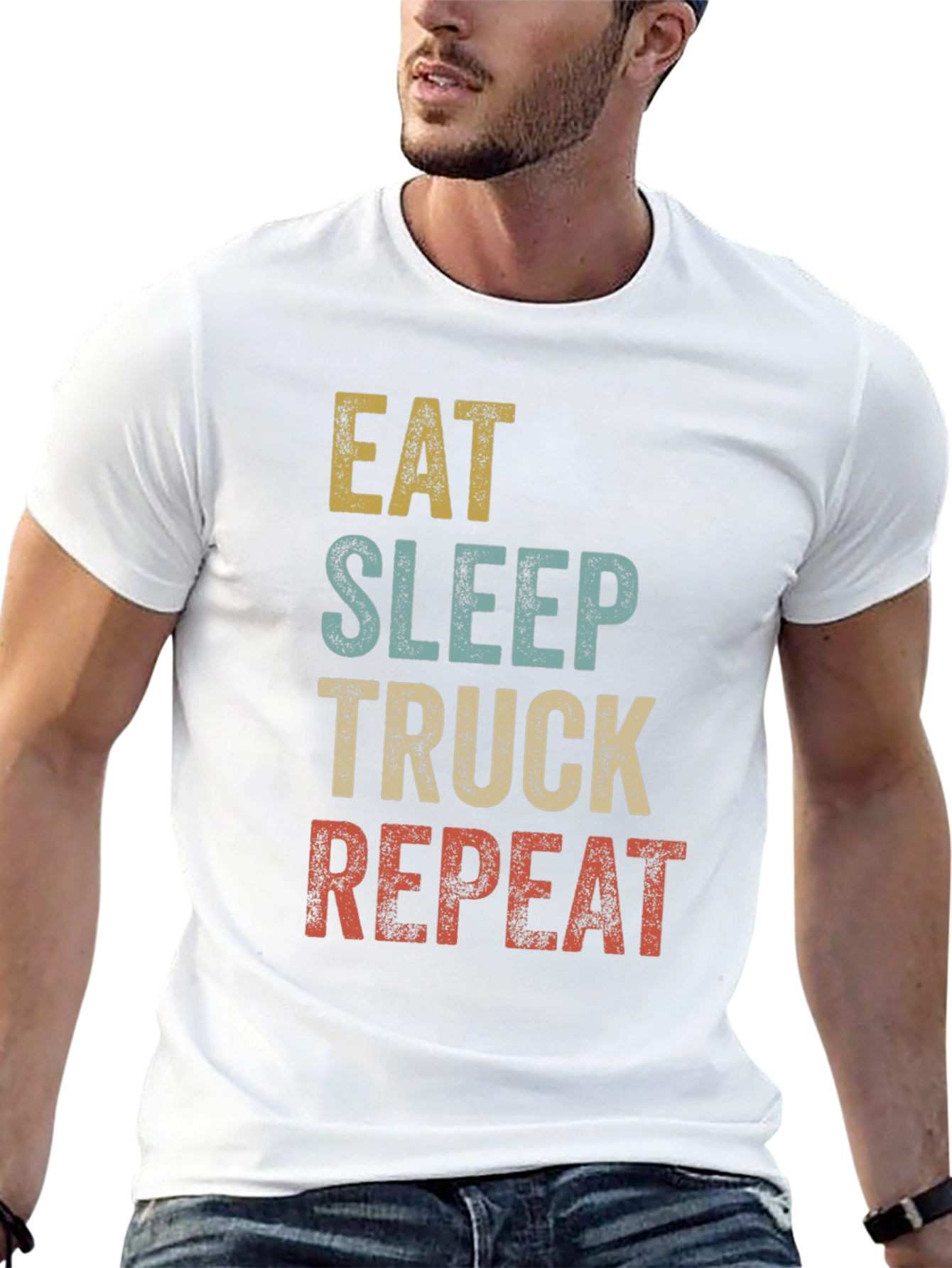 Eat Sleep Truck Repeat Graphic T-Shirt