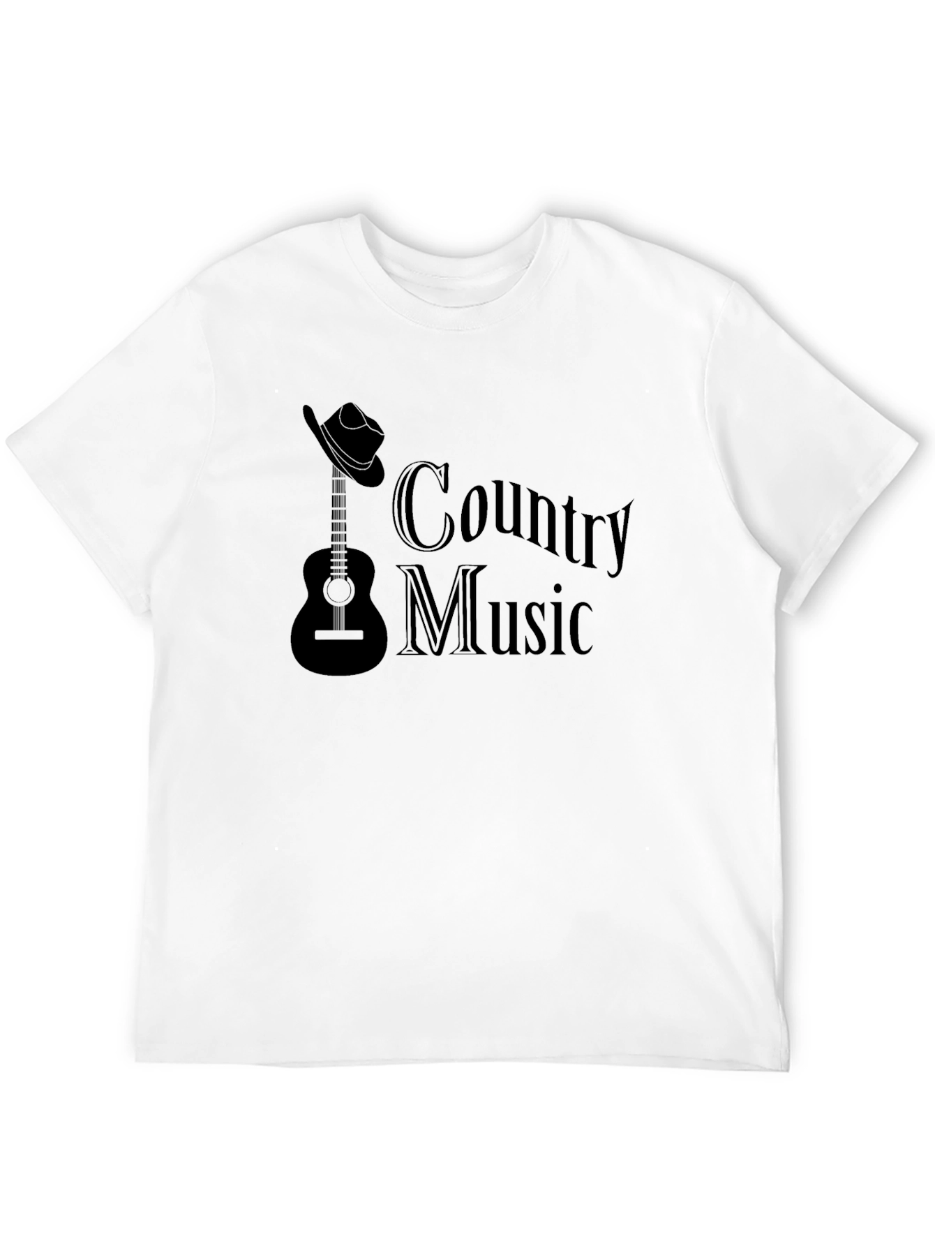 Country Music Guitar T-Shirt - Classic Black Design
