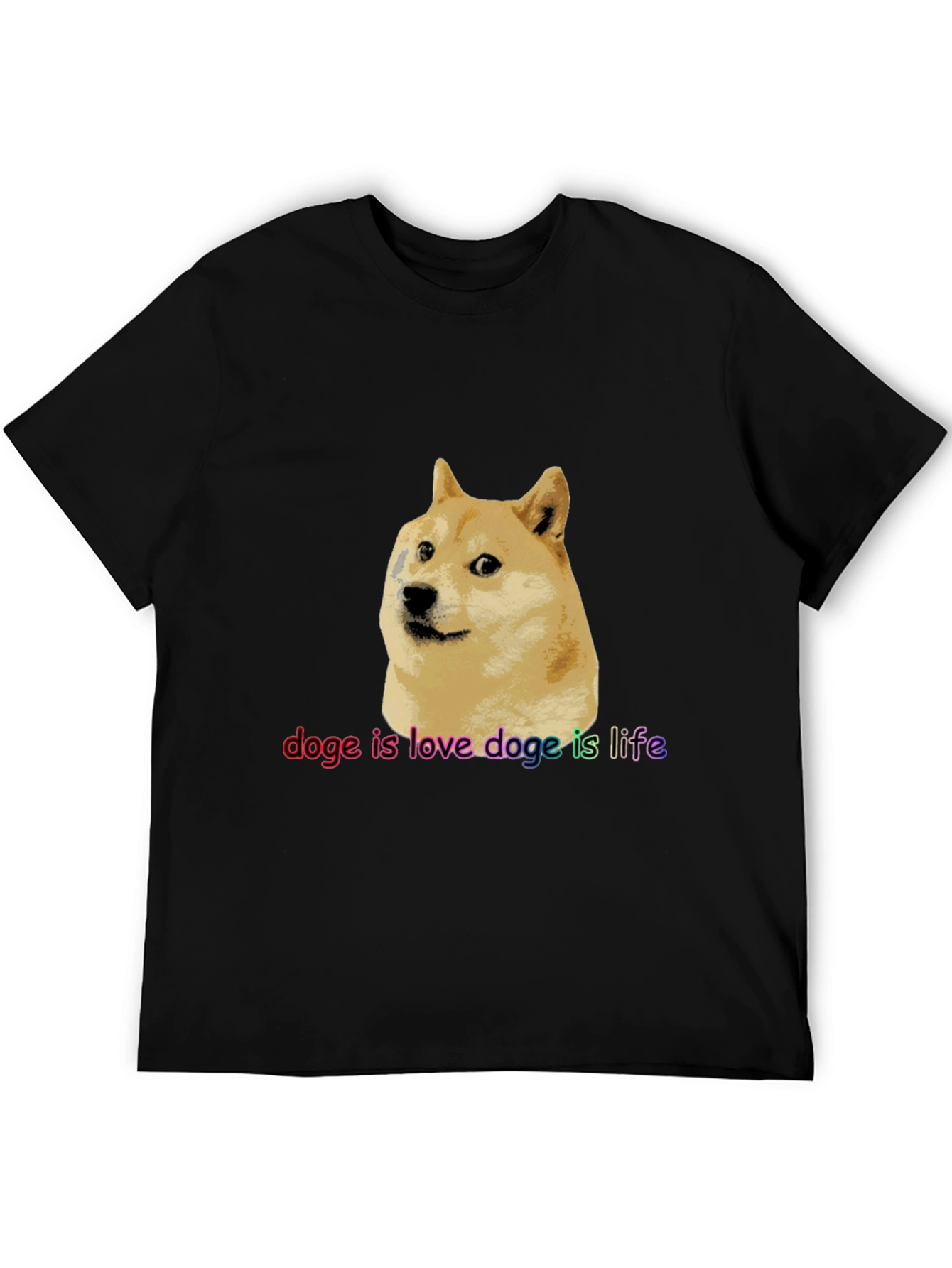 Doge is Love Doge is Life Black T-Shirt