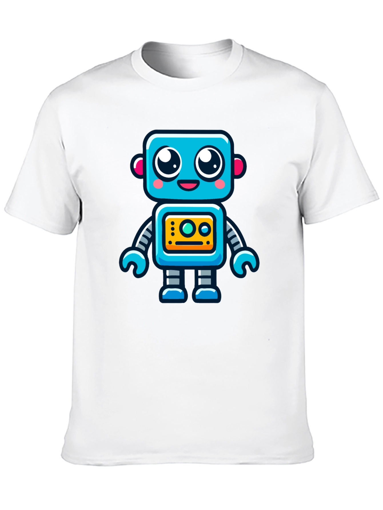 Fun Robot Graphic T-Shirt - Black