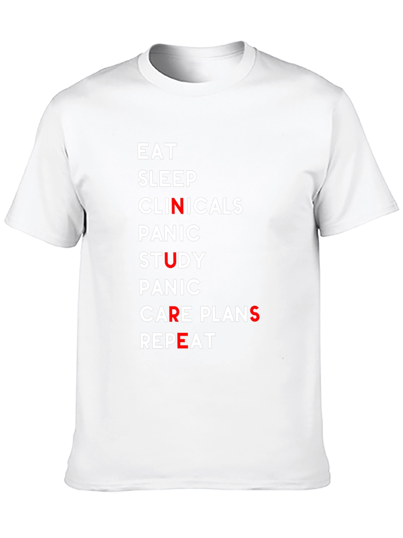 Eat Sleep Clinicals Nurse Black T-Shirt