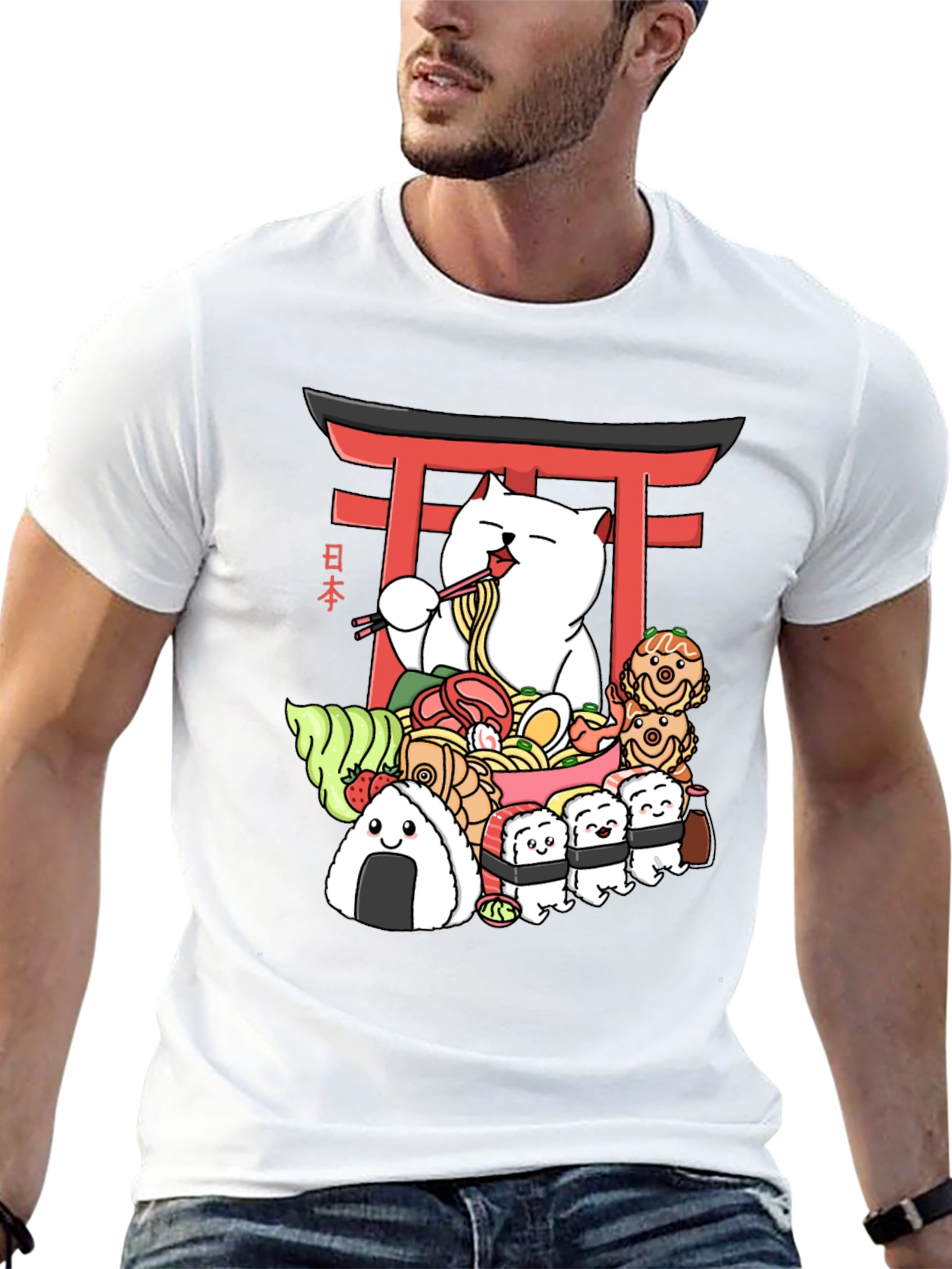 Ramen Cat Graphic T-Shirt