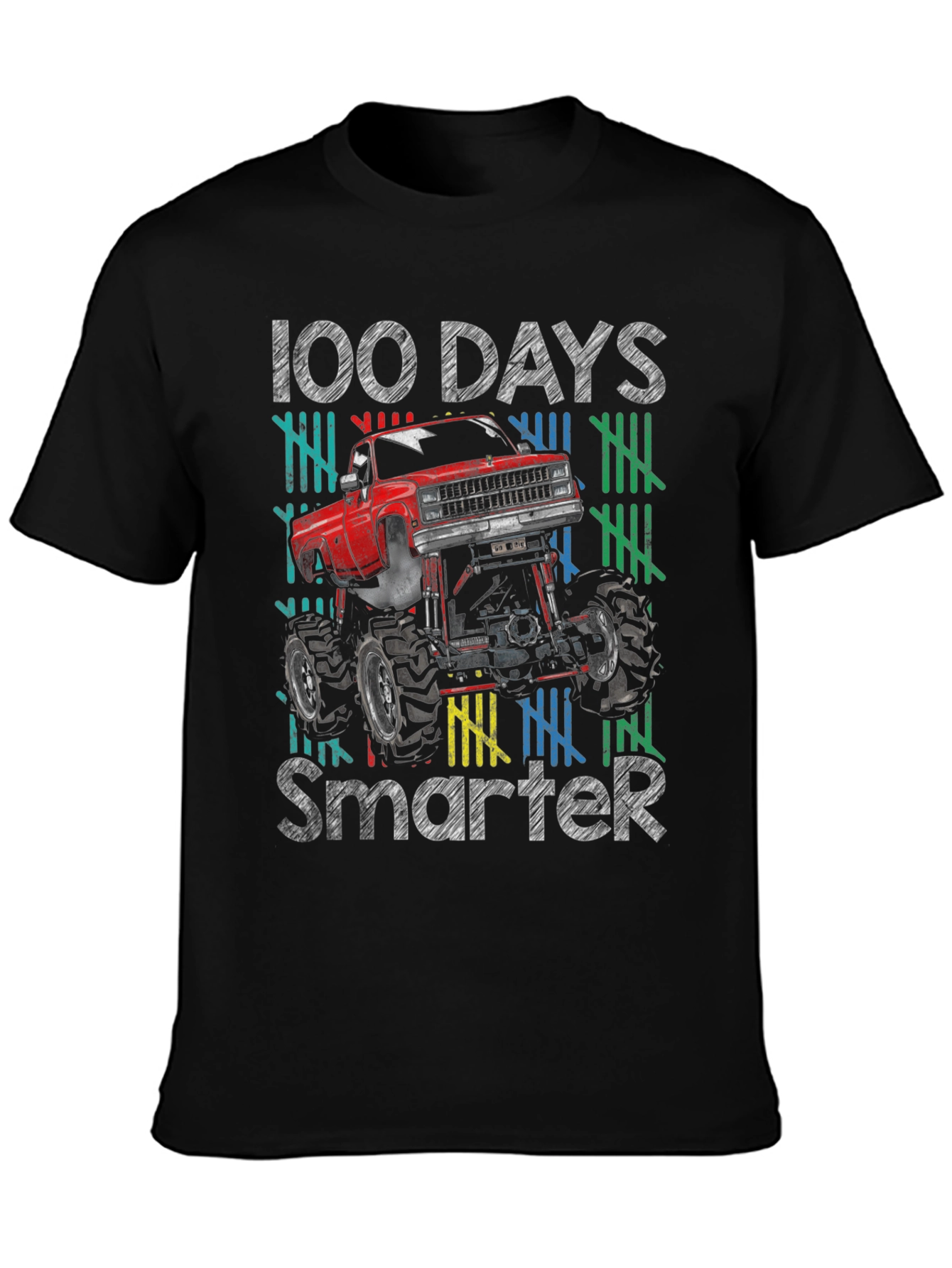 100 Days Smarter Monster Truck T-Shirt