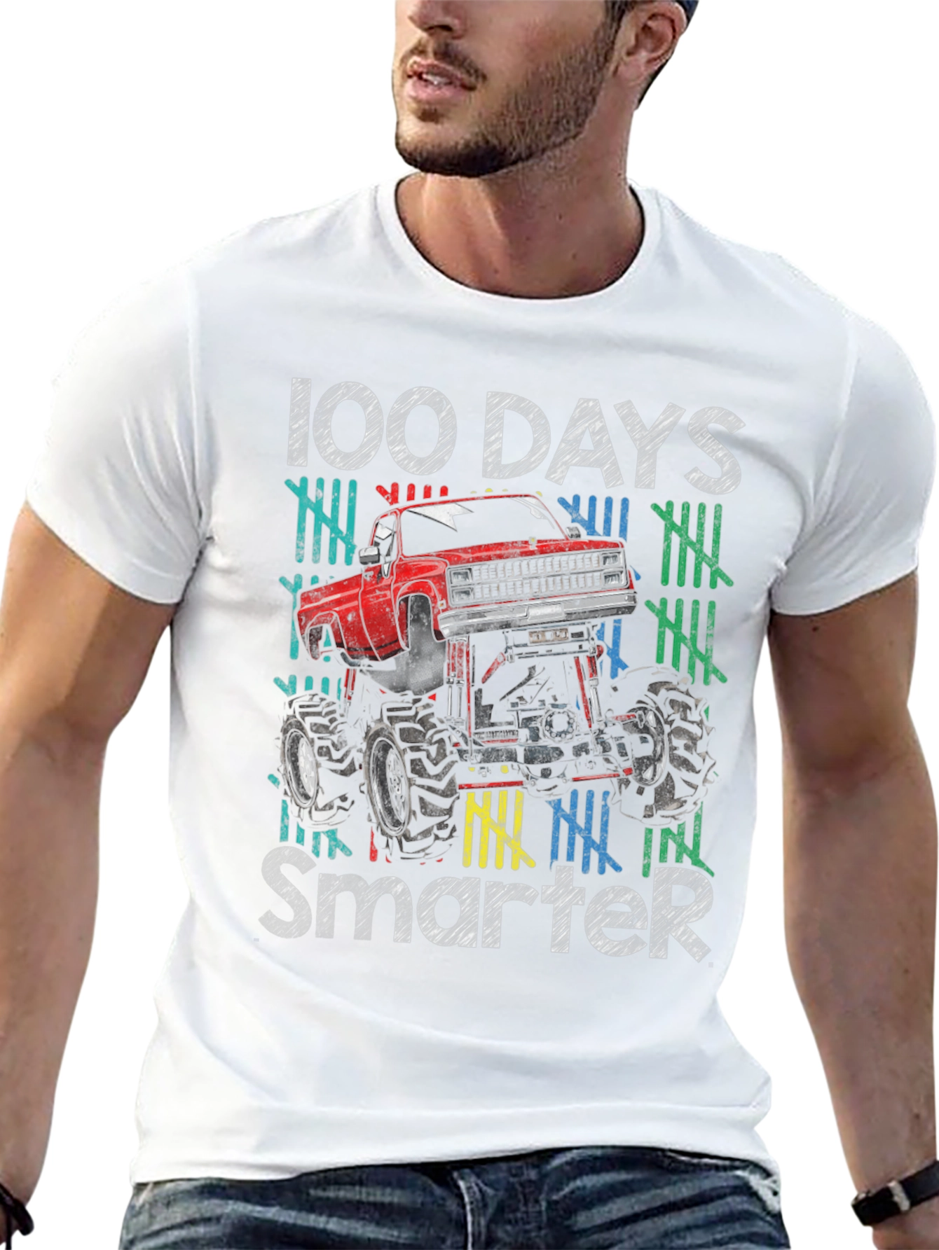100 Days Smarter Monster Truck T-Shirt